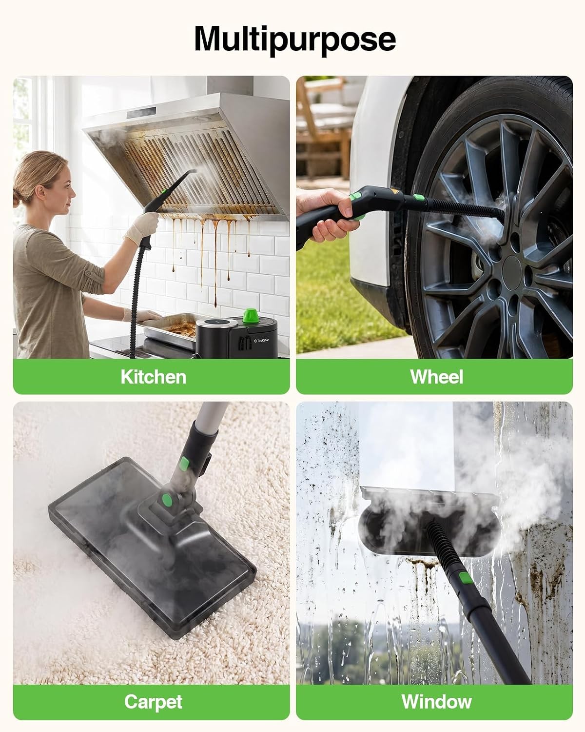 Taskstar 1500w Powerful High Pressure Steam Cleaner for Deep Cleaning 22 Tools