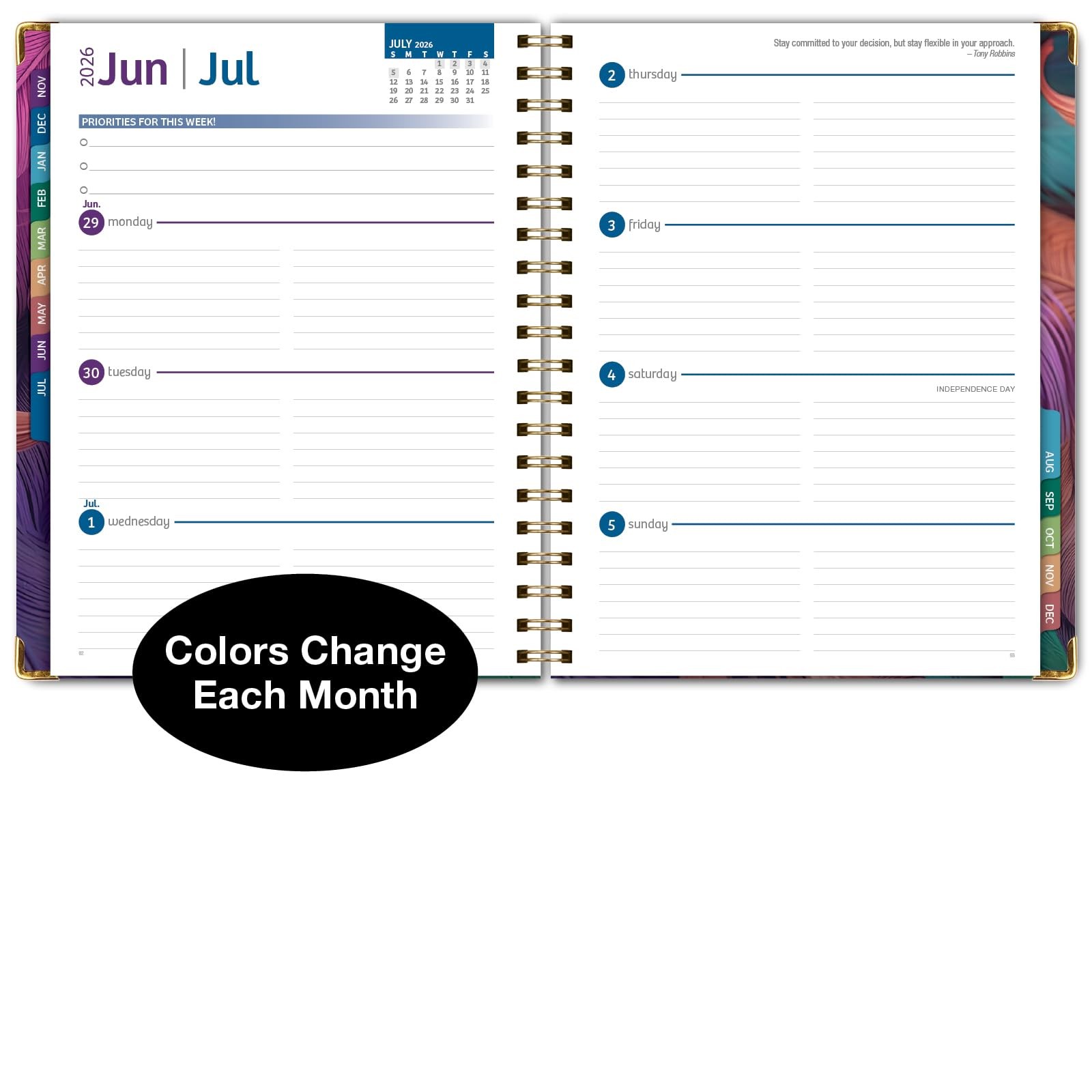 HARDCOVER 2026 Planner, 7″x9″: 14 Months (November 2025 – December 2026), Dai…