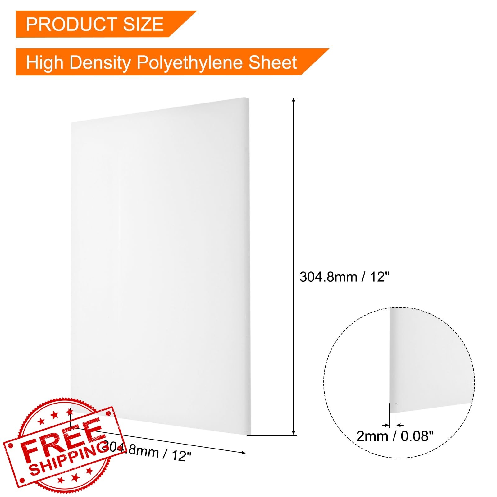 MECCANIXITY 12″x12″x1/16″ UHMW Sheet White