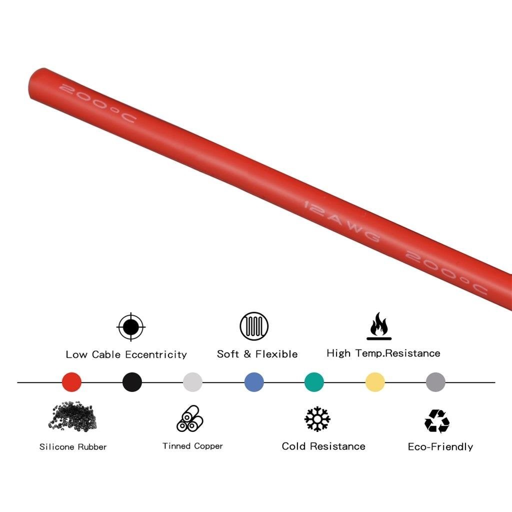 12 Gauge Silicone Wire Kit – 7 Colors, 5ft Length, 680 Strands