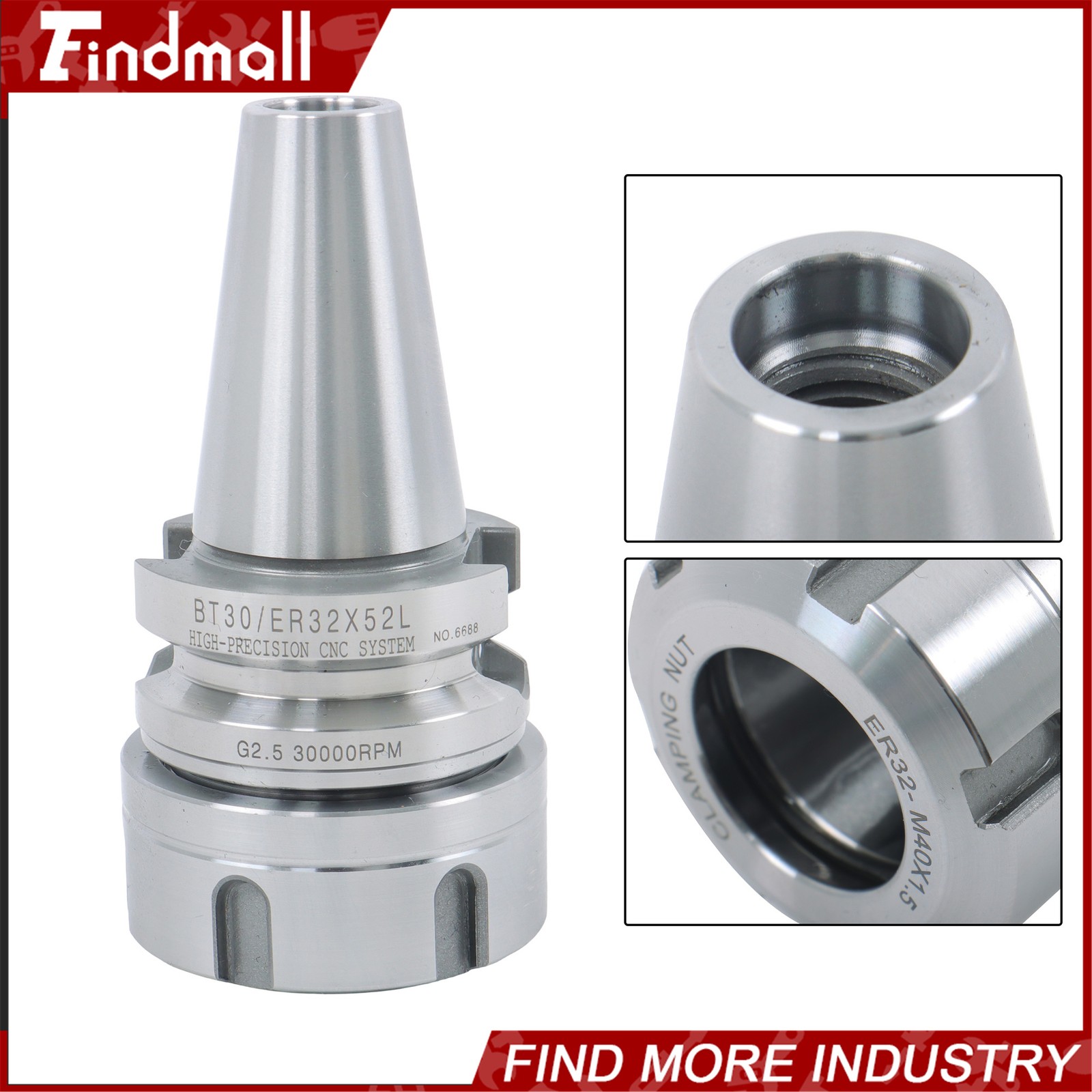 Findmall BT30 ER32 Tool Holder 4 Pack Set 2.05 Inch G2.5 Balanced 20000RPM