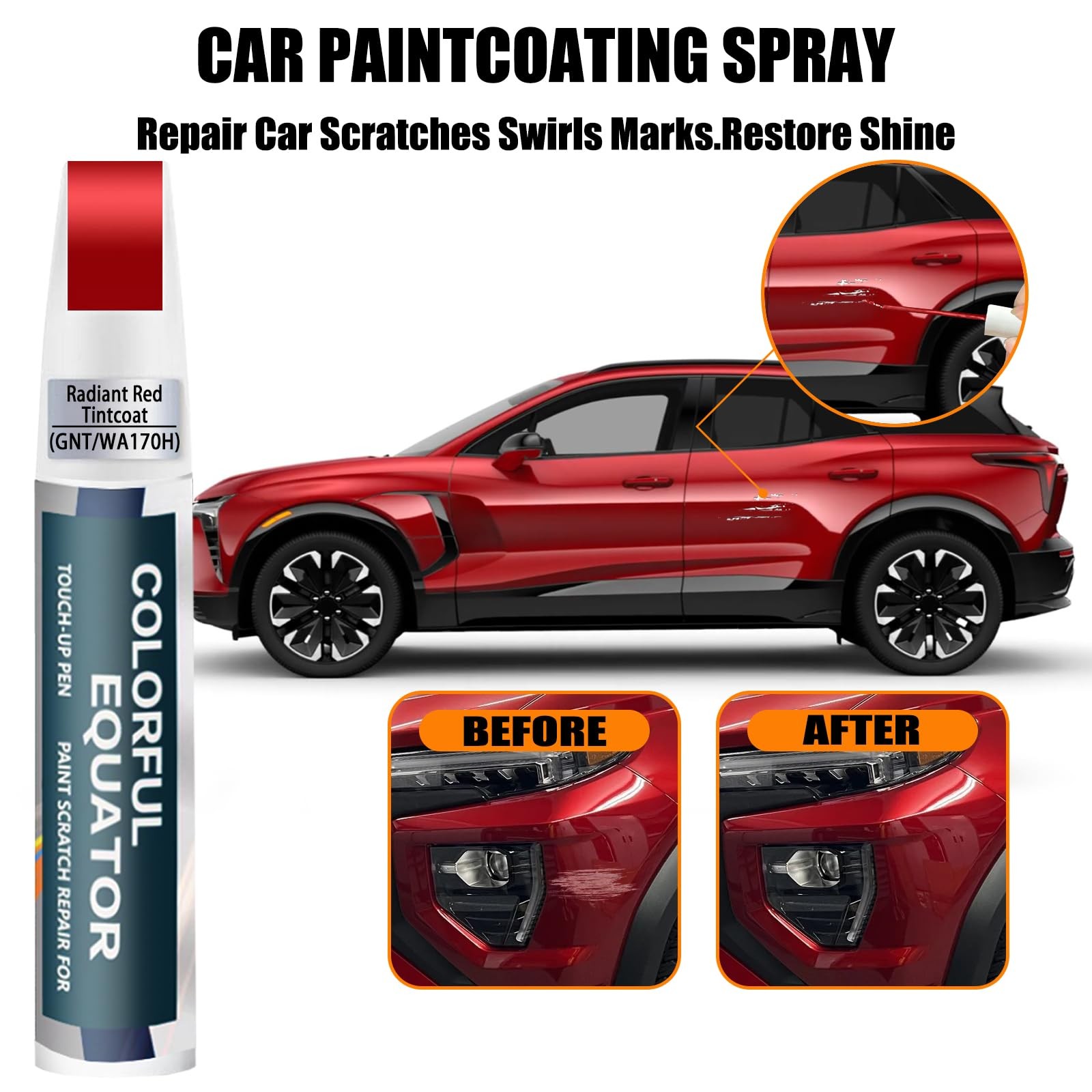 Radiant Red Tintcoat Touch Up Paint for Chevrolet, Scratch Repair Pen