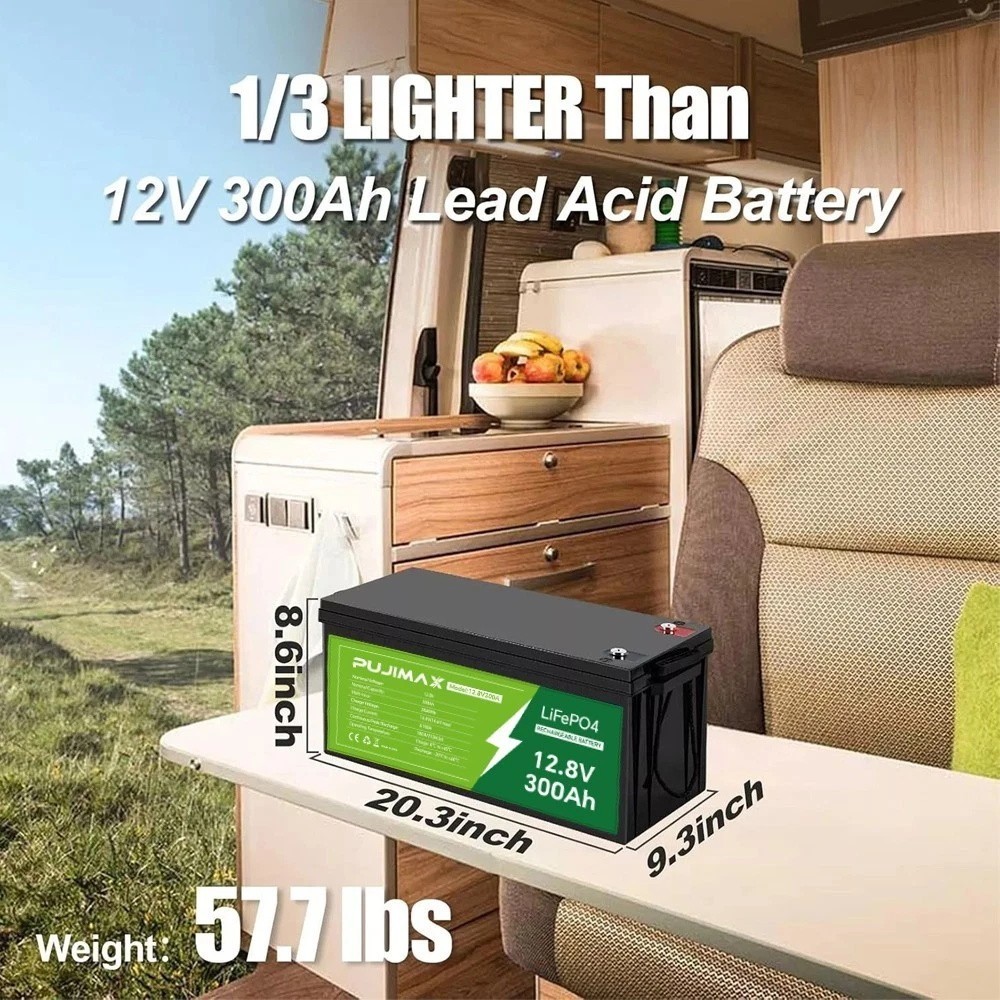 12V 300Ah LiFePO4 Lithium Battery for Solar Back Up System Marine Build in BMS