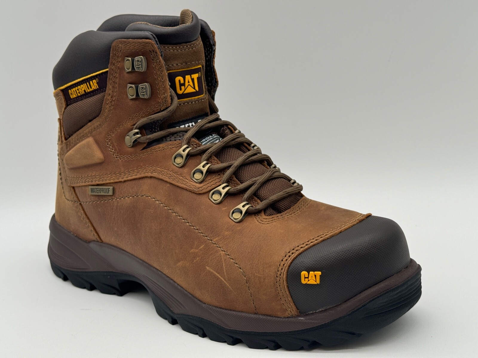 NEW CATERPILLAR Diagnostic Hi SZ 12 W MEN STEEL TOE IN DARK BEIGE P89940