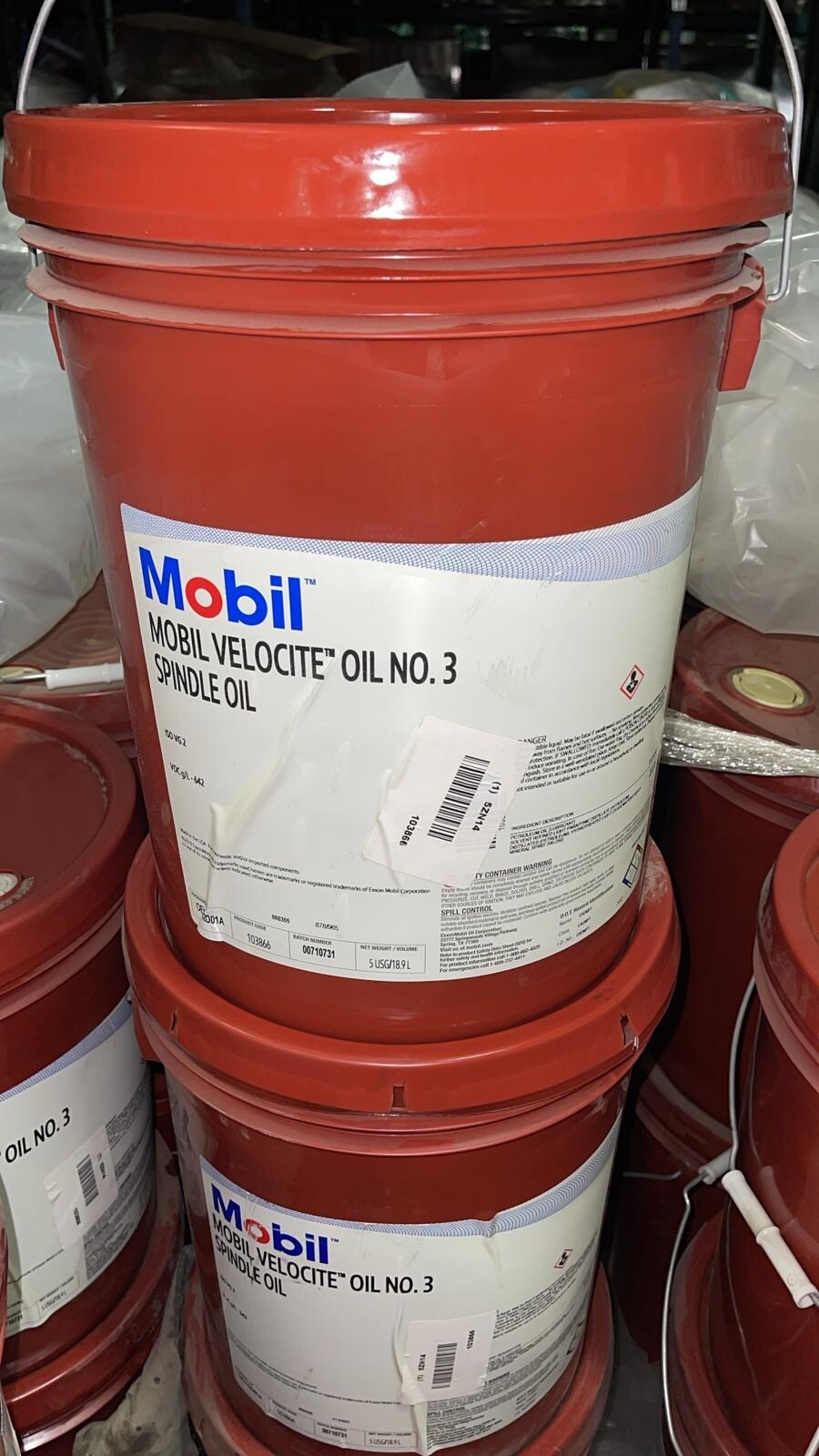 Mobil Velocite No. 3, Spindle Oil, (5 Gal. Pail) 103866 ***SALE***