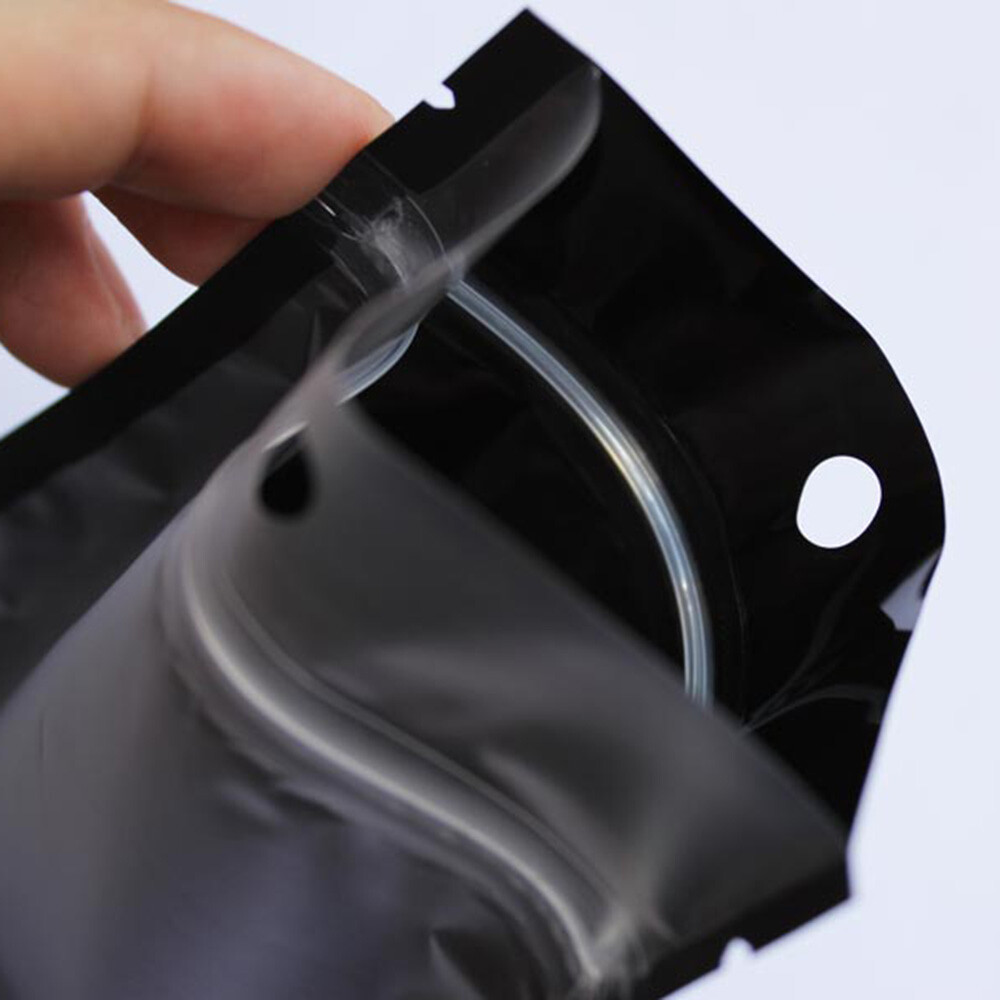 100 Flat Translucent/Black Mylar QuickQlick™Bags w/Hang Hole in Variety of Sizes