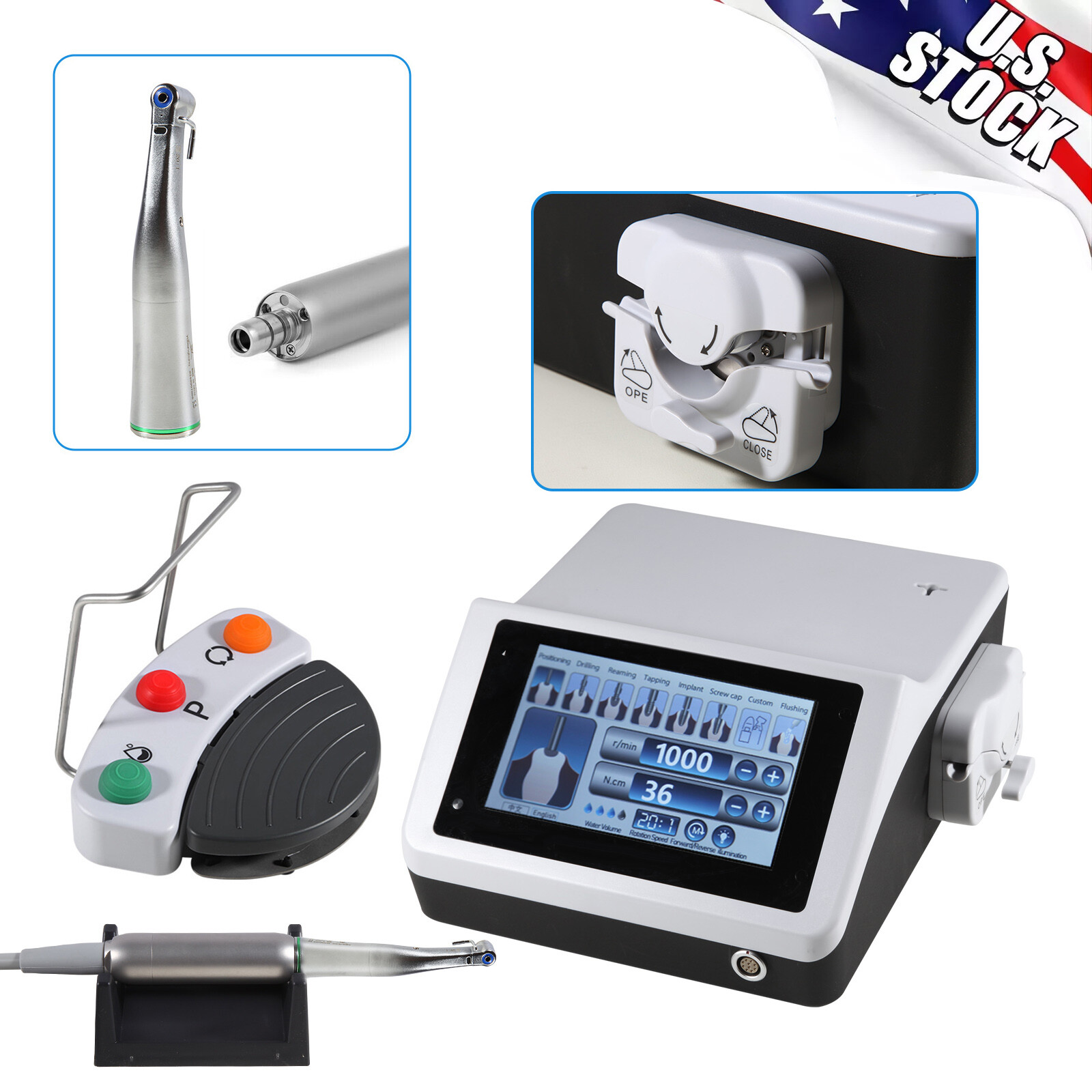 Dental Surgical Implant Motor Brushless+20:1 Handpiece
