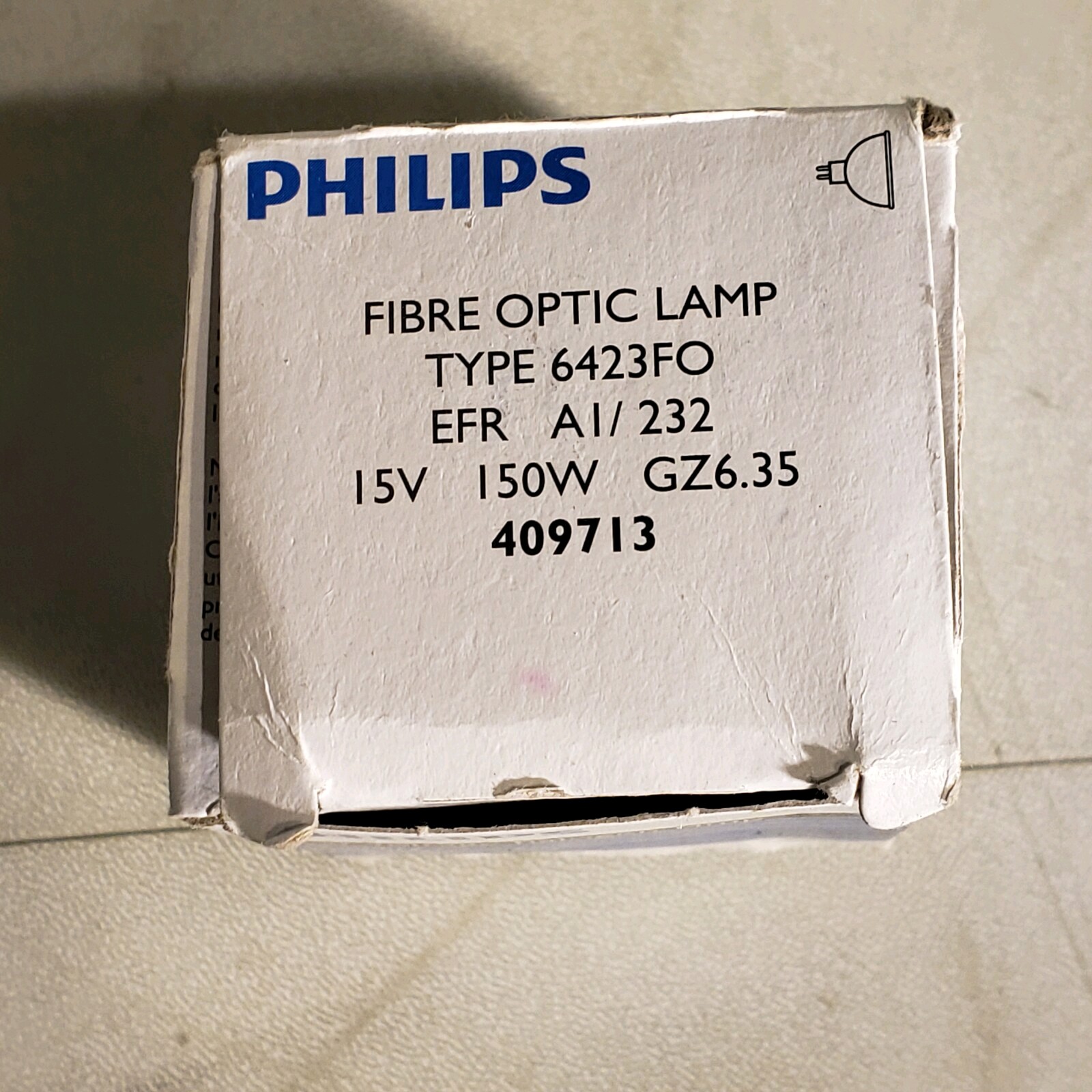 Philips 409713 Low Voltage Halogen Lamp, Fiber Optic Lamp Type 6423FO, 15V 150W