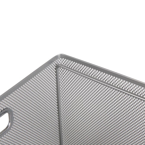 Mesh Crate File Box 10"x14"x 13.25" Silver Hanging File