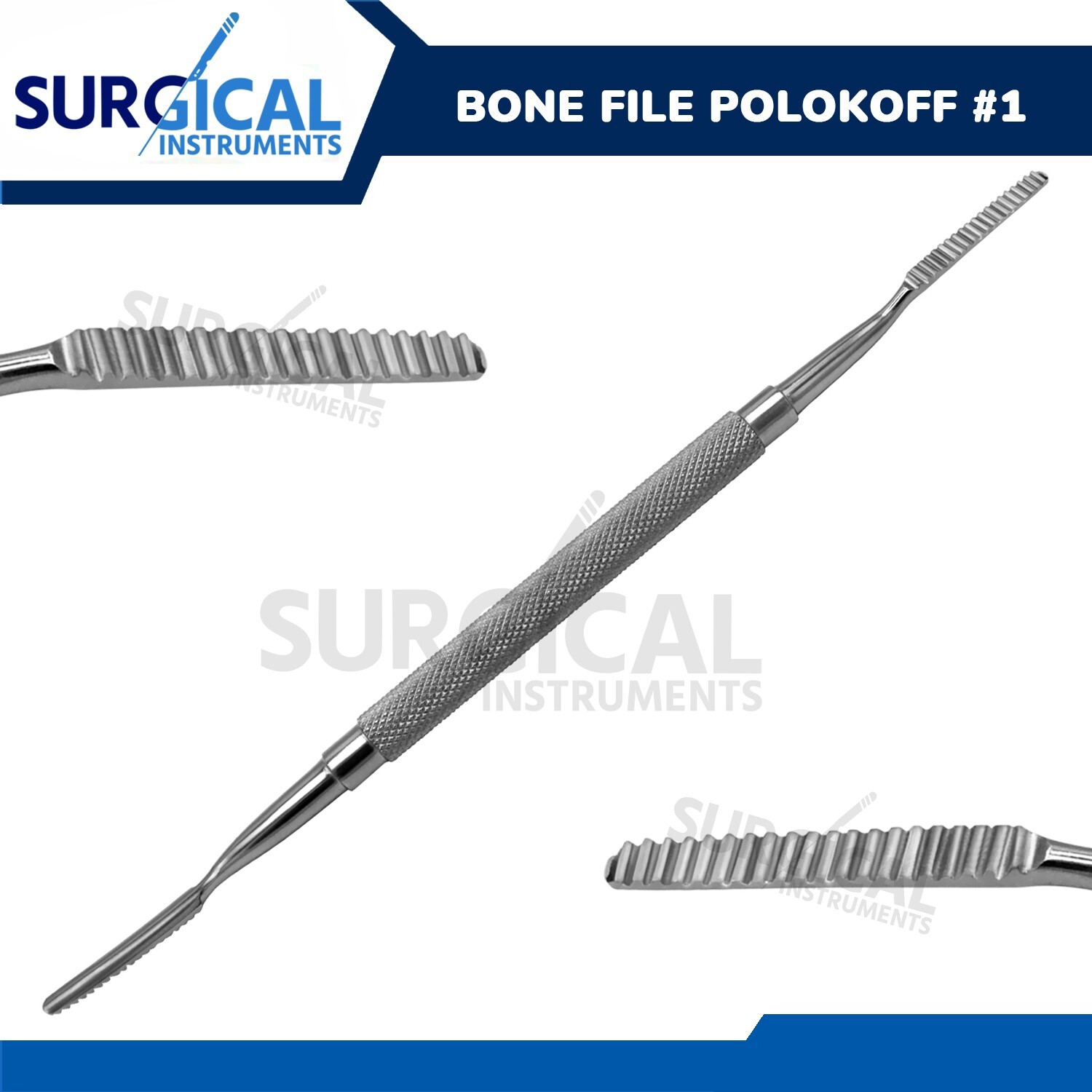 Bone File POLOKOFF #1 ENT Surgical Dental Instruments Stainless German Grade