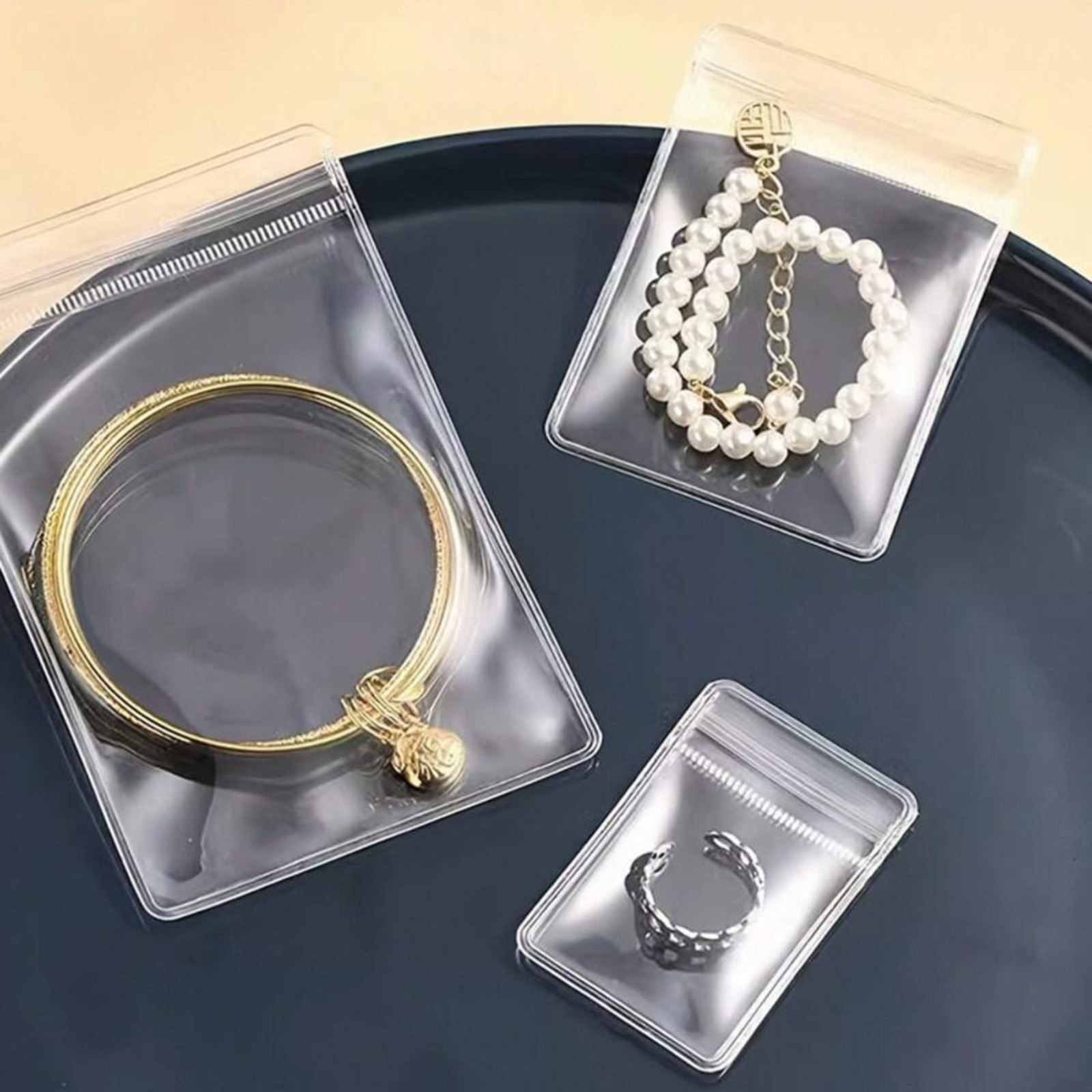 Transparent Jewelry Zipper Bags Rustproof Self-Sealing Waterproof Plastic Pouch