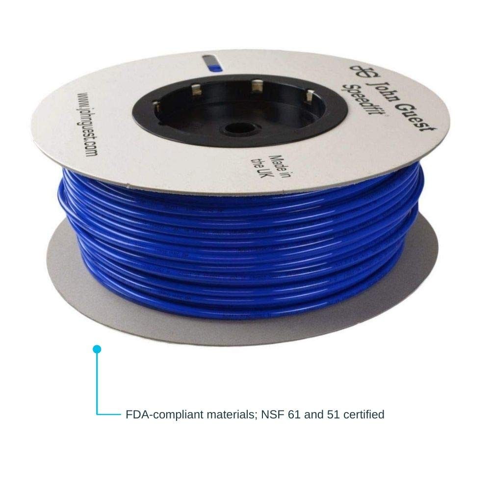 John Guest 3/8 Inch x 25 Feet LLDPE Tubing, Flexible Water Tubing for Plumbing,
