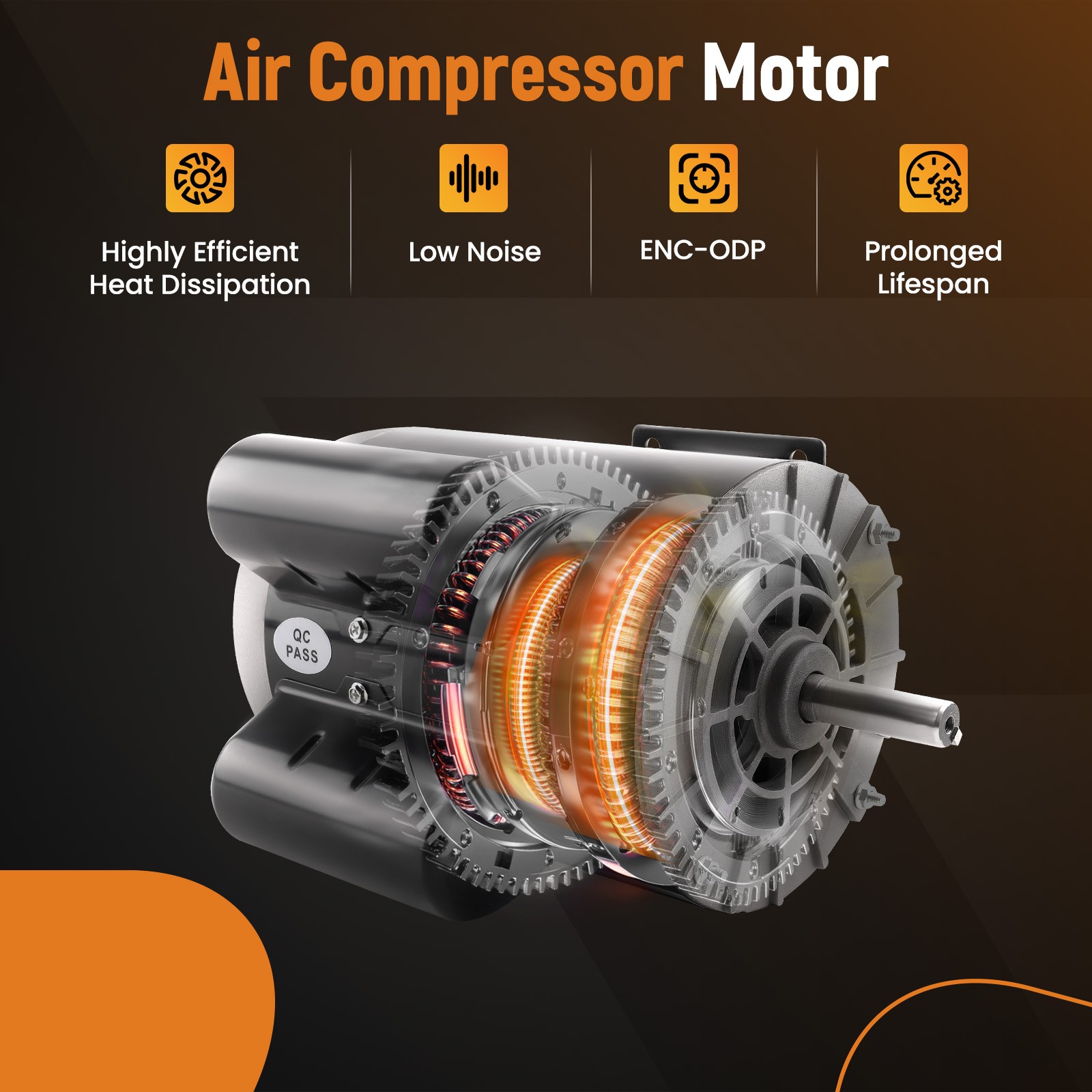 3.7 HP Compressor Duty Motor Replaces Open Drip Proof For General Equipment
