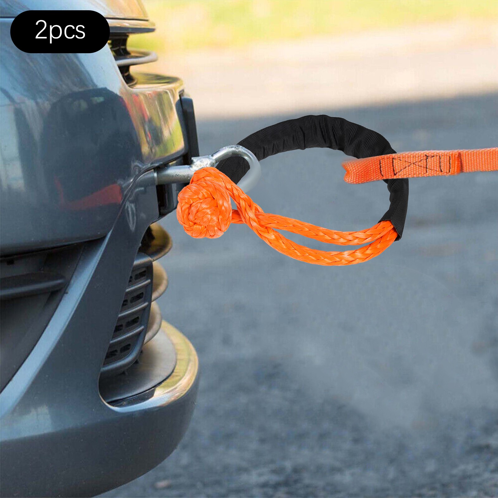 2 PCS 6.8T Soft Shackles Soft Shackle Ropes For Towing Vehicles Or Vessels