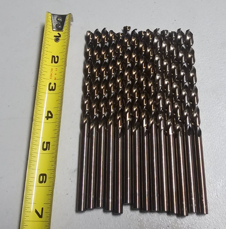 Lot of 15 Long HSSCO SIZE K – Cobalt drills SPAIN