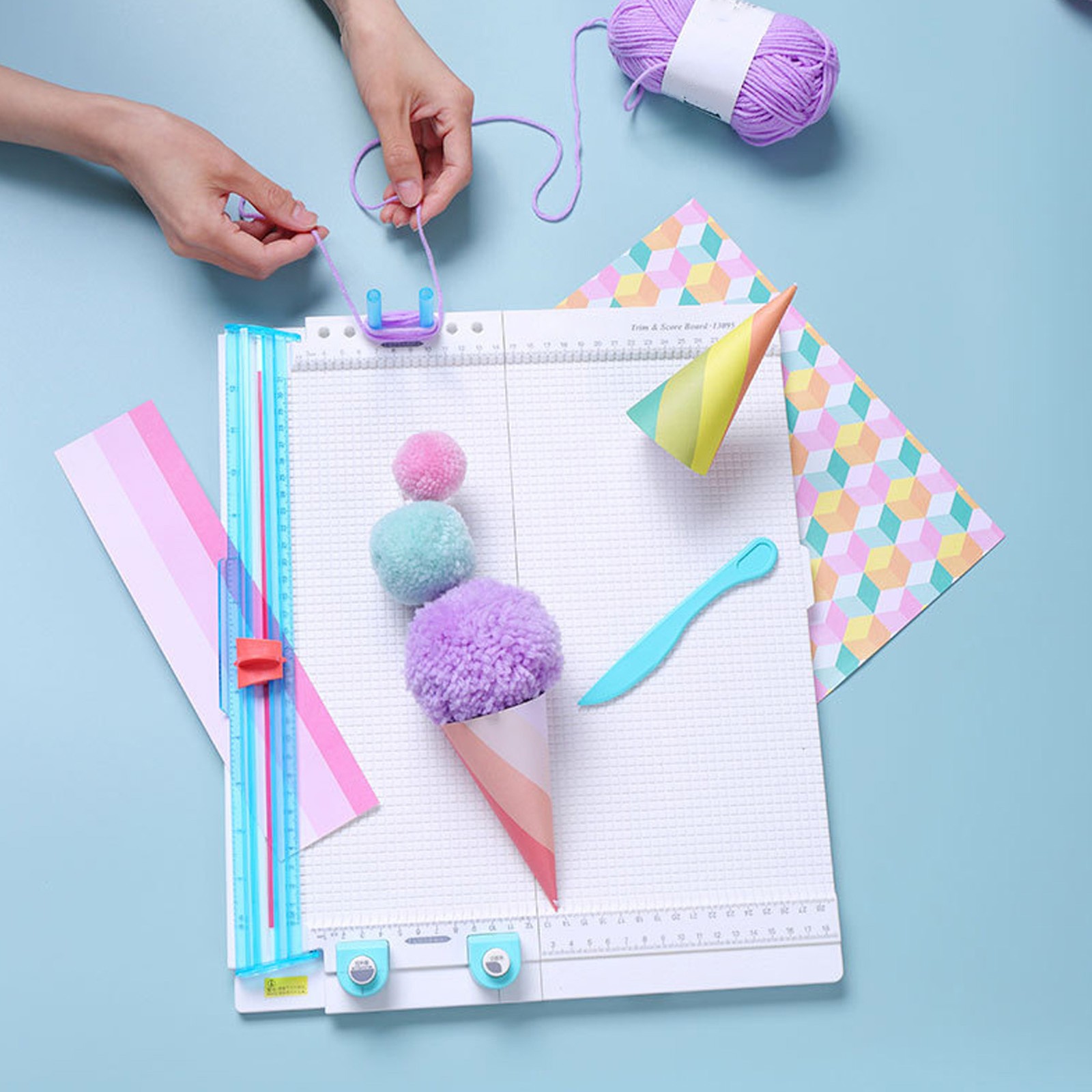 12.2in Paper Trimmer Scoring Board Craft Paper Cutter Folding Scorer 7 In 1 NY