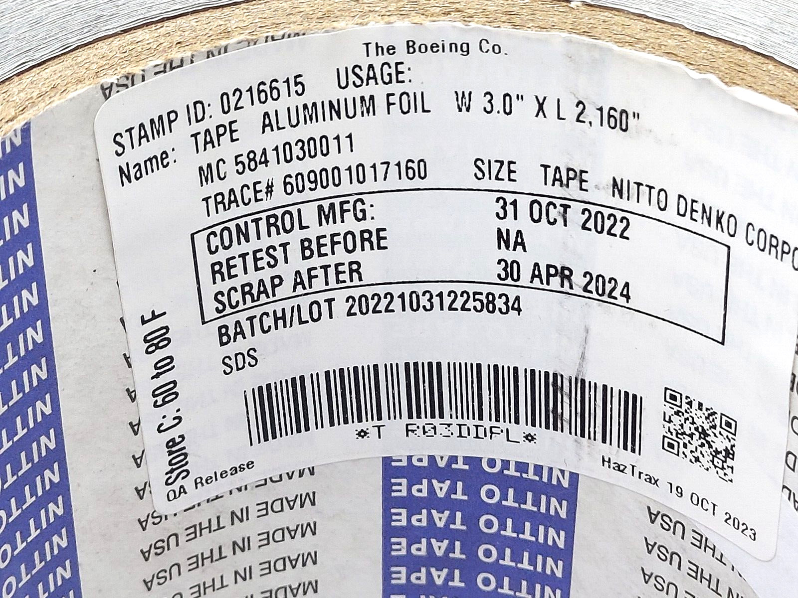 Nitto P-11 Aluminium Foil Tape 3in x 60 yd Speed Tape Aircraft Boeing Airbus P11