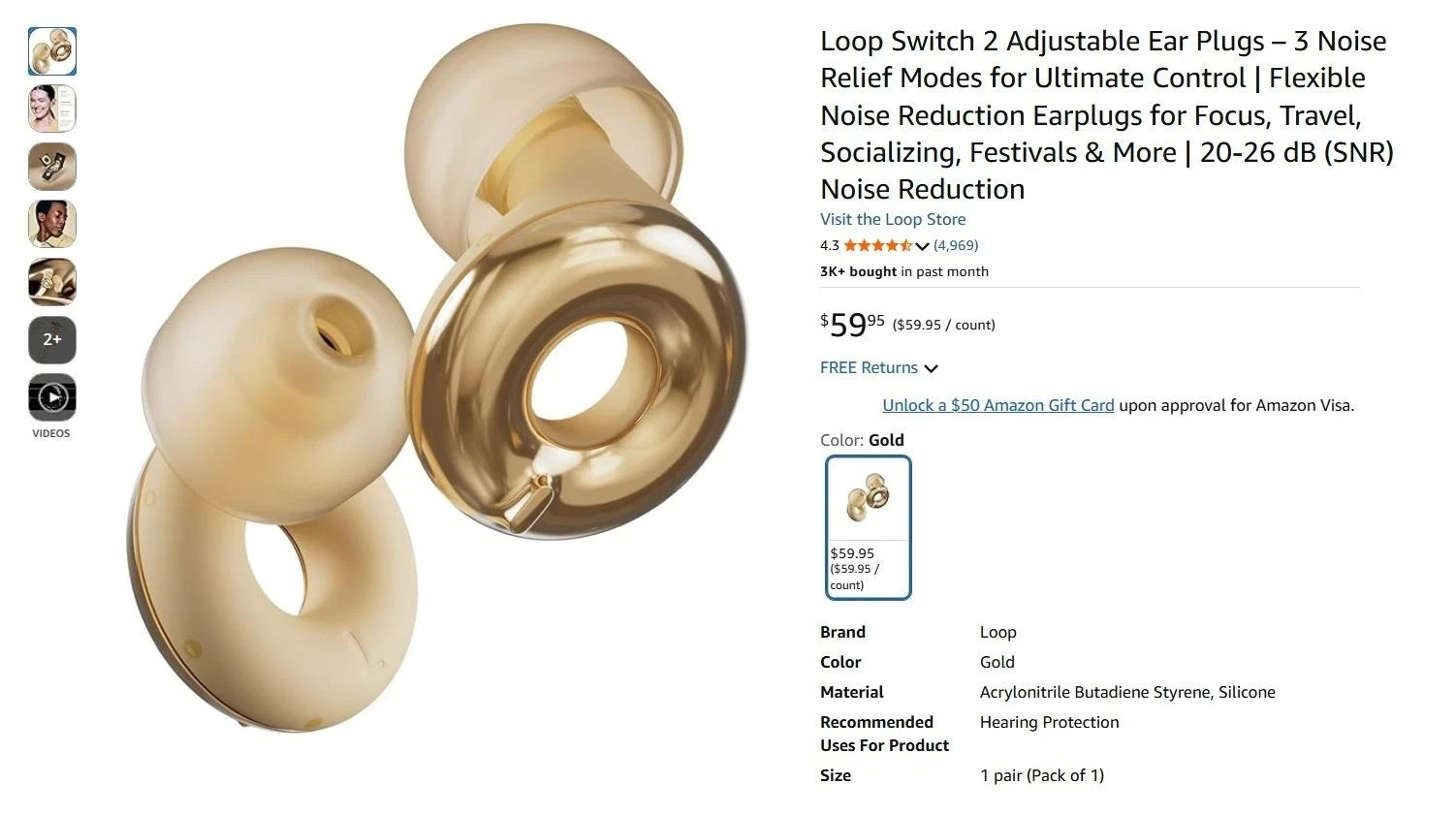 Loop Switch 2 Adjustable Ear Plugs – 3 Noise Relief Modes for Ultimate Control |