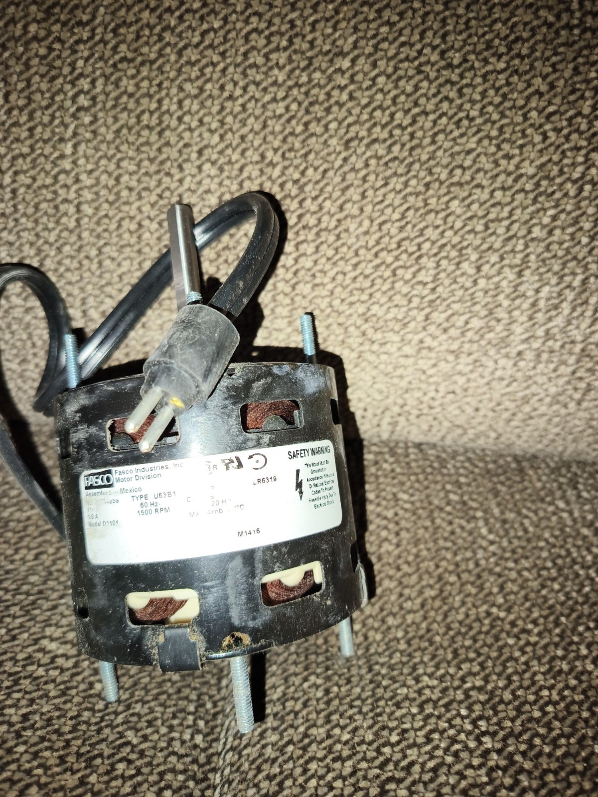 D1101 FASCO Commercial Refrigeration HVAC MOTOR 115V 1/20HP 1500RPM 1SPD S58-487
