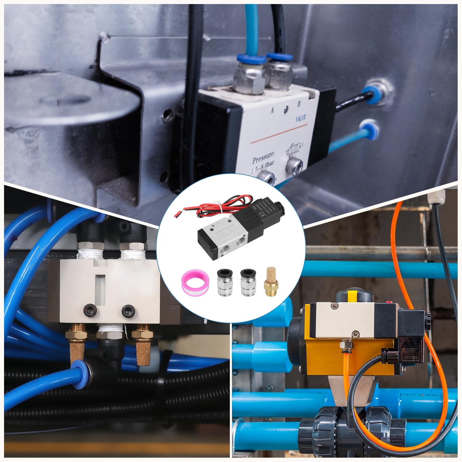 MECCANIXITY 1/8 Inch Pneumatic Valve 12V, 3 Way 2 Position Electric