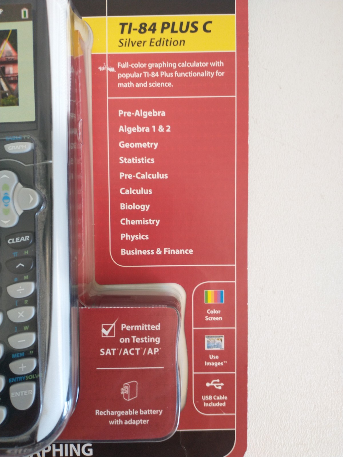 Texas Instruments TI-84 Plus C Silver Edition Graphing Calculator Black – New