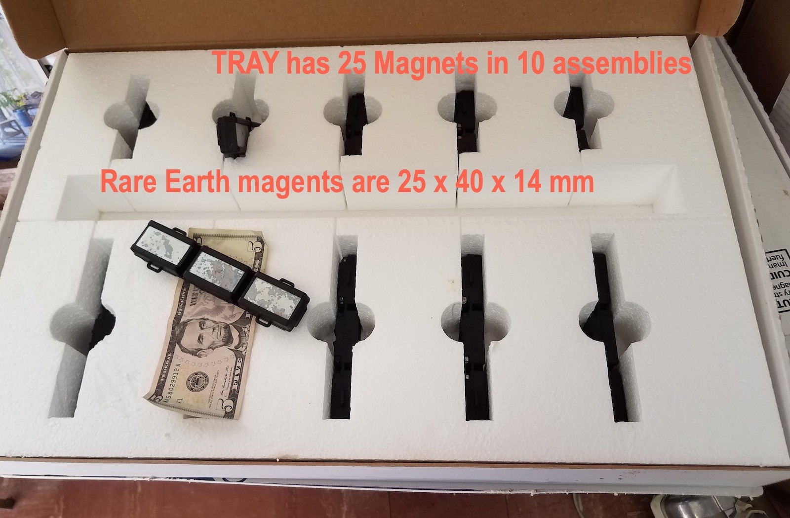 125 block Neodymium N52 Magnets rare earth 25mm x 40mm x 14mm in assembles