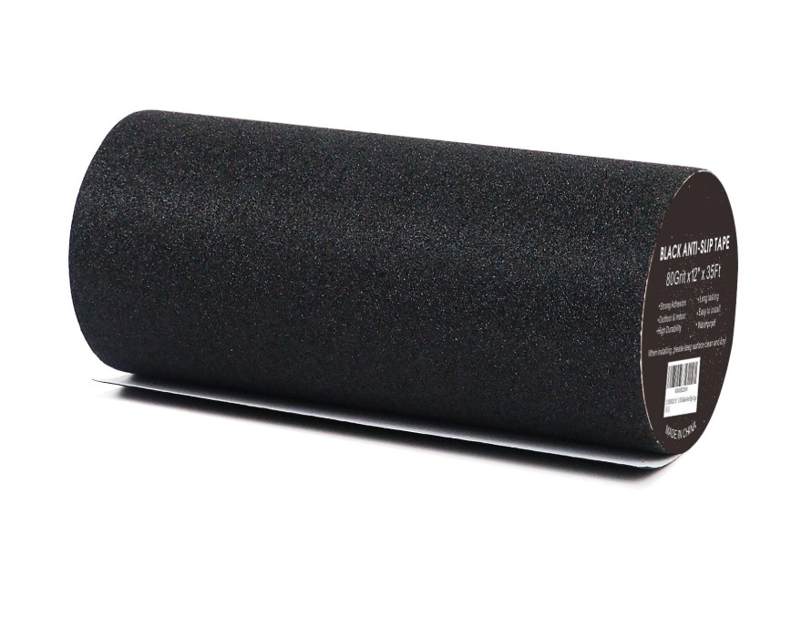 Rollo de Cinta Antideslizante Negra 30 cm x 10,7 m Grano 80 Alta Tracción. Nuevo
