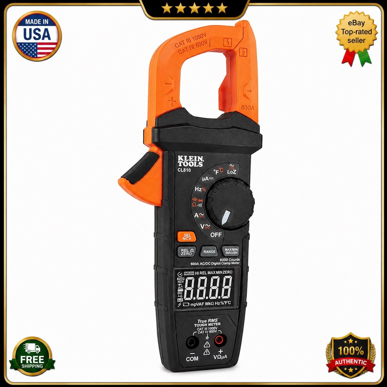 Klein Tools CL810 600A AC/DC Auto-Ranging TRMS Clamp Meter with Worklight-New🔥❗