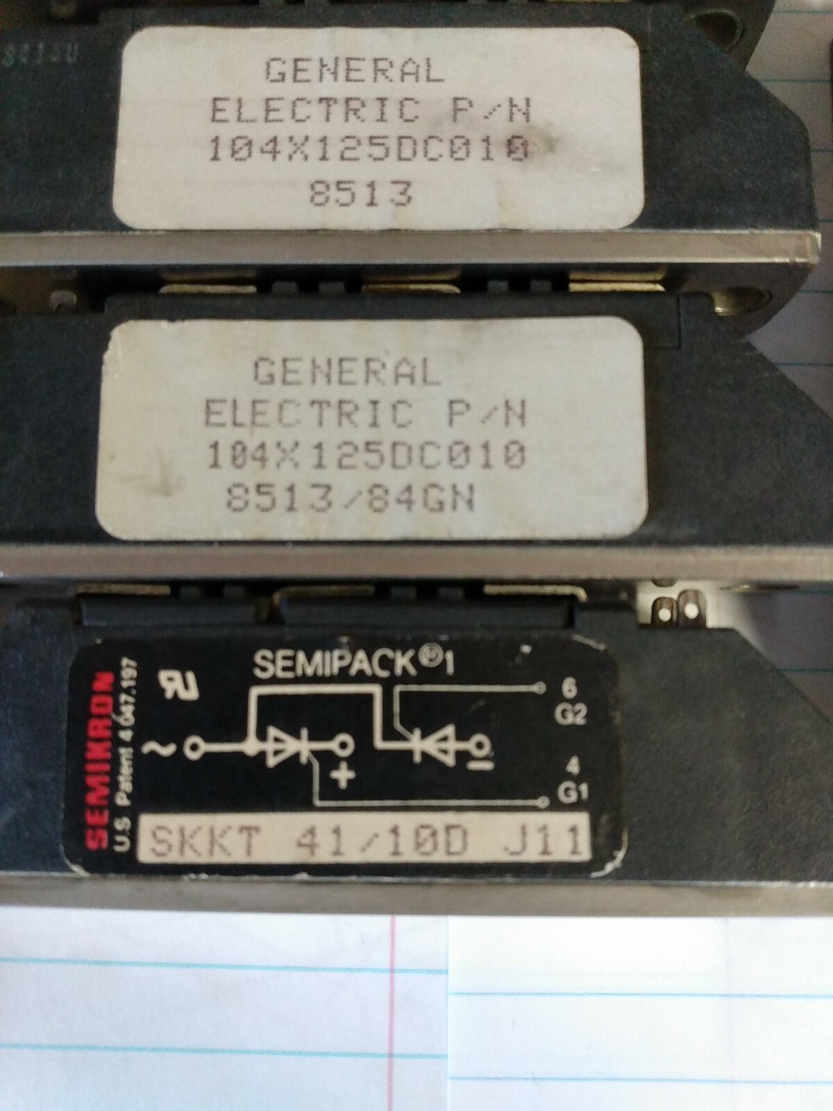 Lot Of 6 Semikron SKKT41/10D J11 Power Block GE 104X125DC010