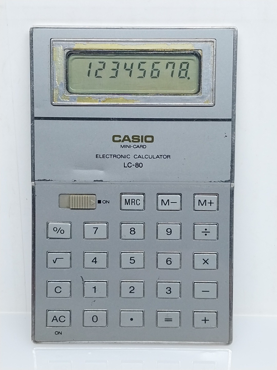 Vintage Casio Calculator 1980’s Ultra Slim Card Size LC-80 JAPAN Working
