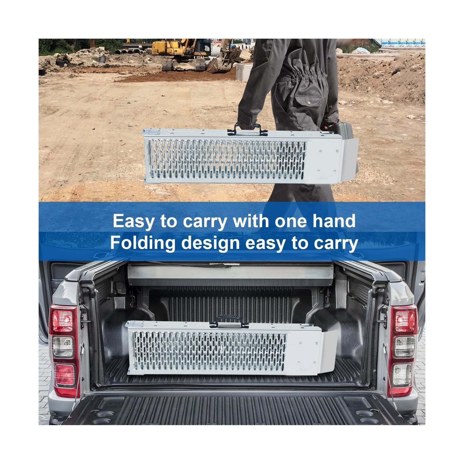 81.88 inches Long and 10.55 inches Wide Heavy Duty Folding Loading Ramp, 1500…