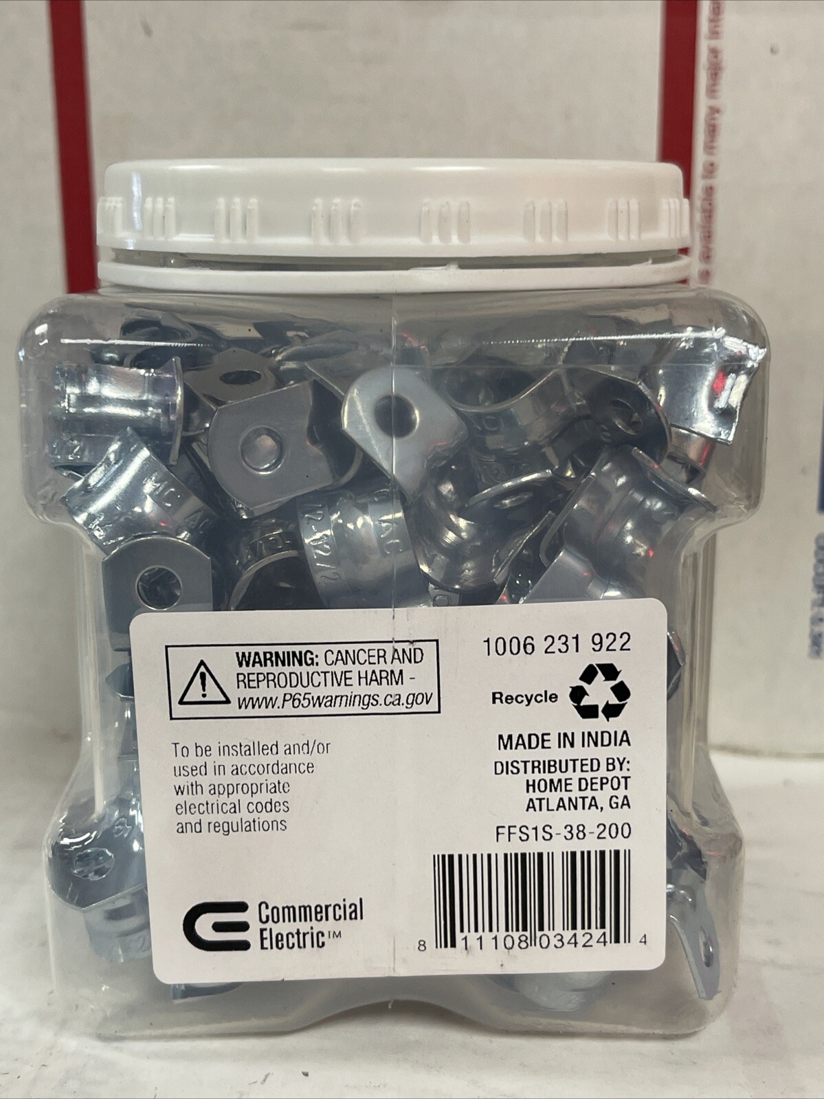 (200 Pcs)FLEX AC BX ONE HOLE STRAP CCP, 3/8″, corrosion resistant