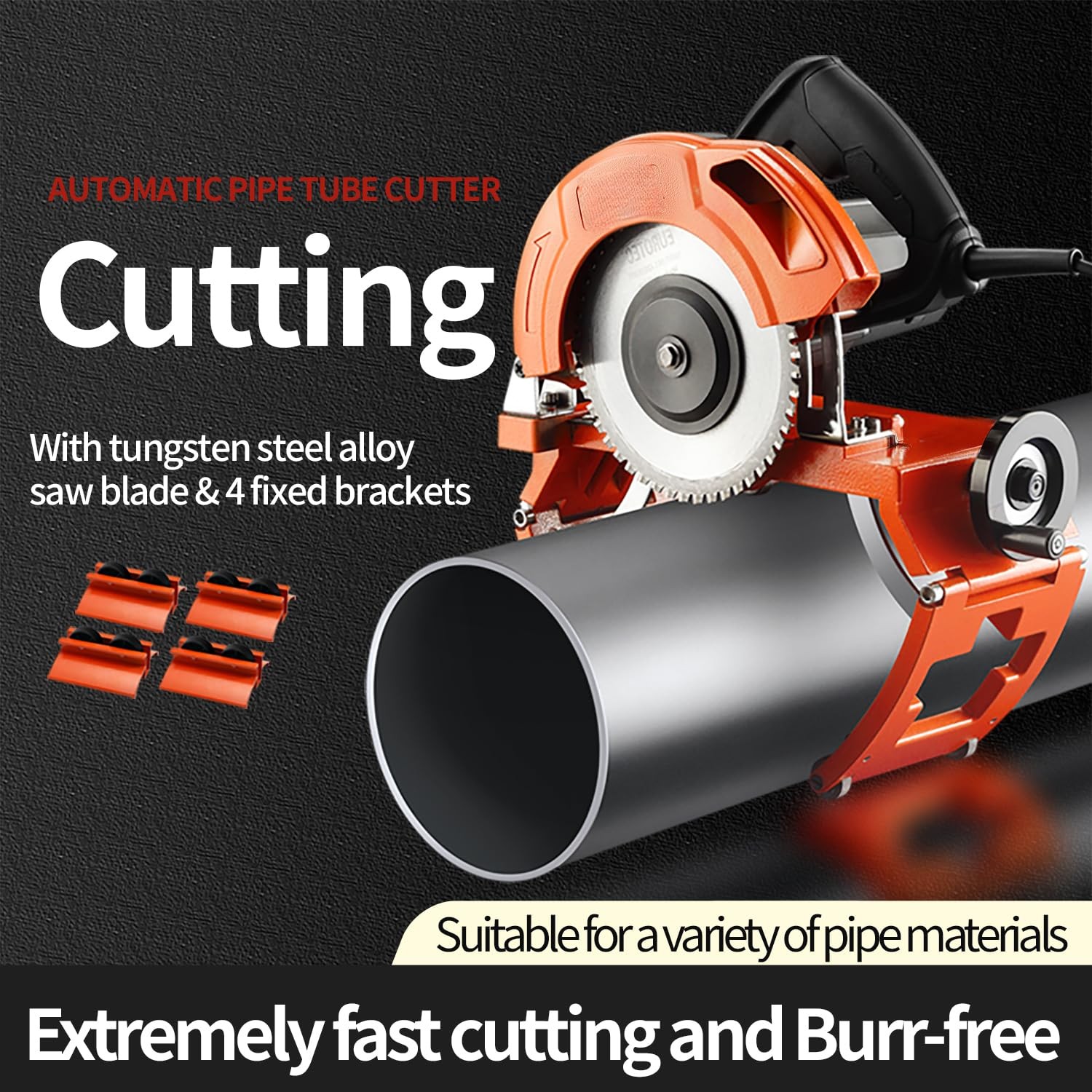 110V Electric Automatic Pipe Cutting Machine Precise Fast Pipeline Cutter for 40
