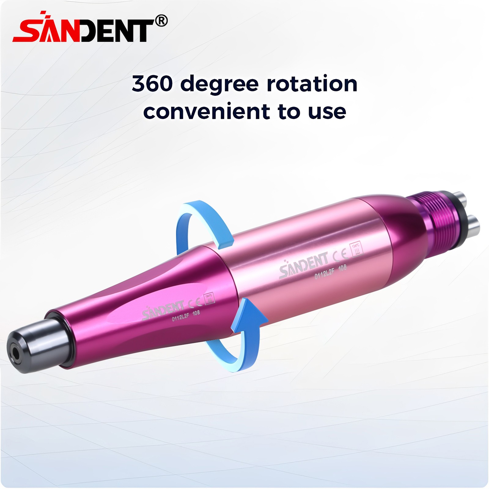 1-10 Dental Hygiene Prophy Handpiece Air Motor 4Holes 4:1 Nose Cone 360°Swivel