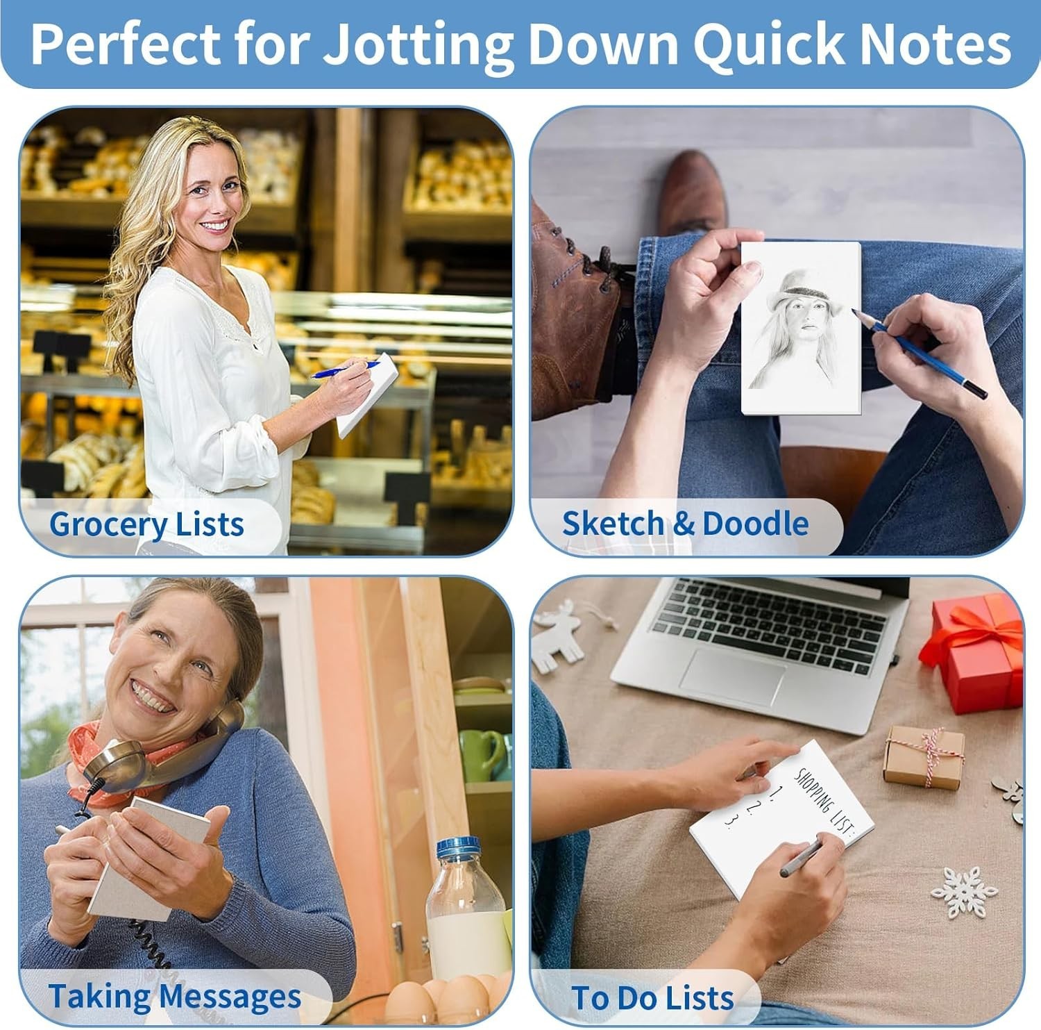 Note Pads 4×6 Inch, 6 Pack Blank Scratch Pads, 50 Sheets Per Memo Pad for Wri…