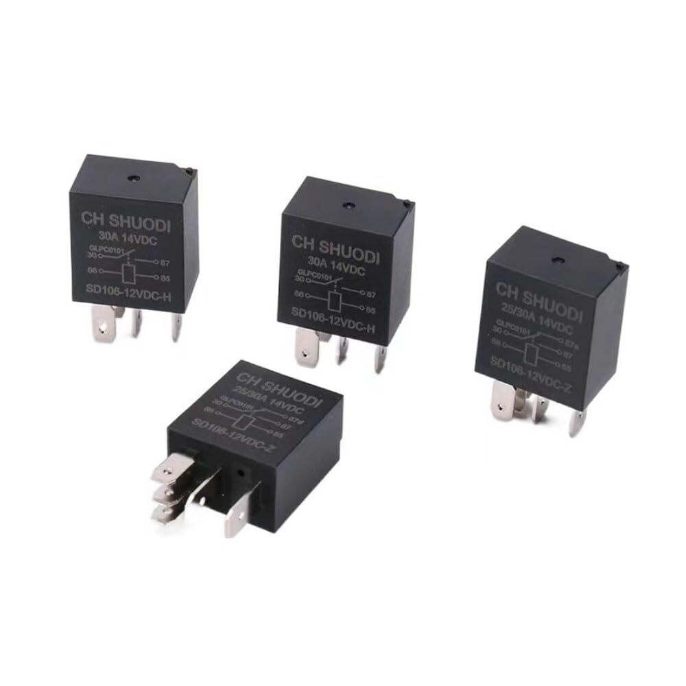 5 Pin 12 Volt 30A Micro Relay 4 Pack Small Relay Multi-Purpose Automotive Starte