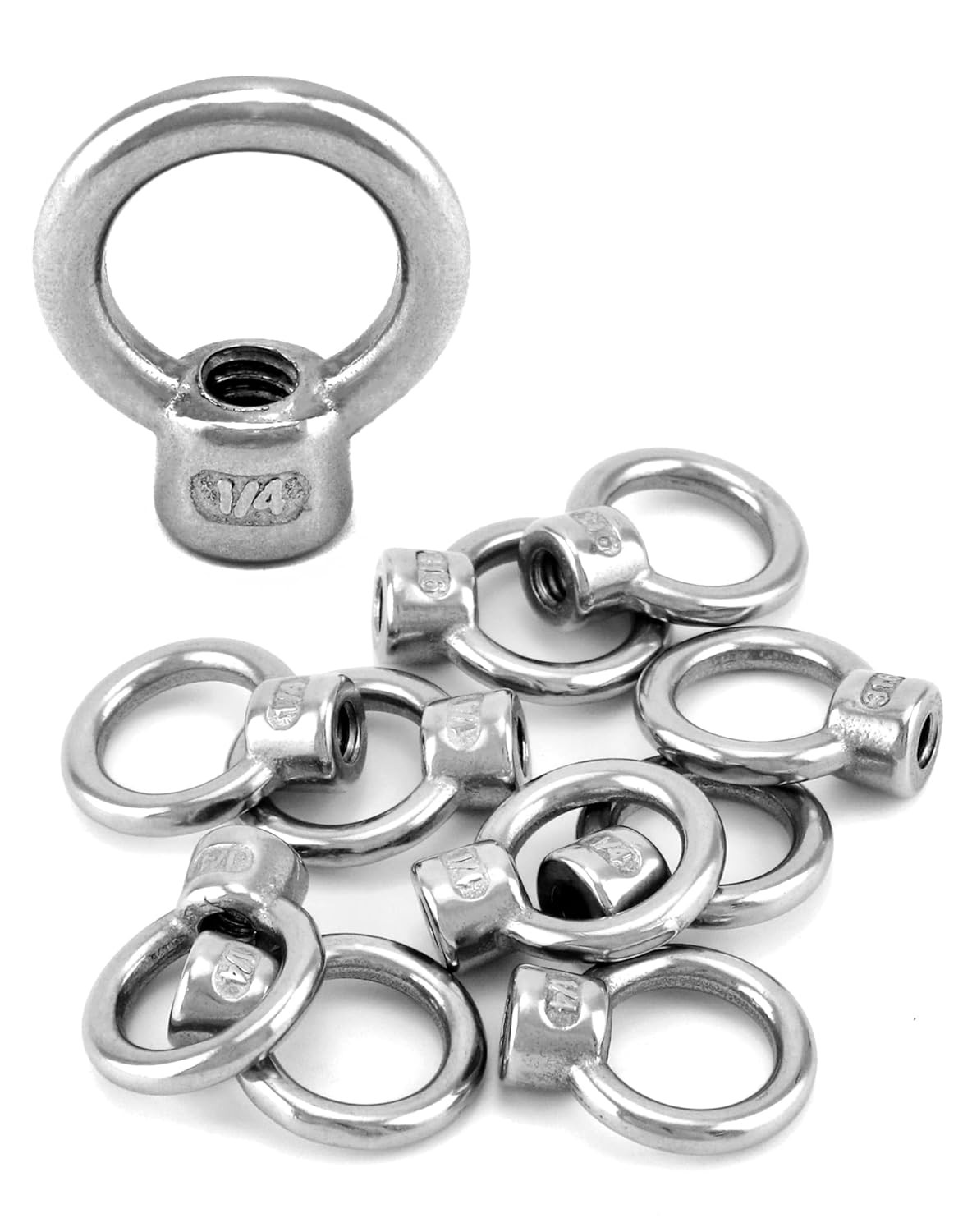 Lifting Eye Nut 10 Pack 1/4″ UNC Marine Grade Stainless Steel 316