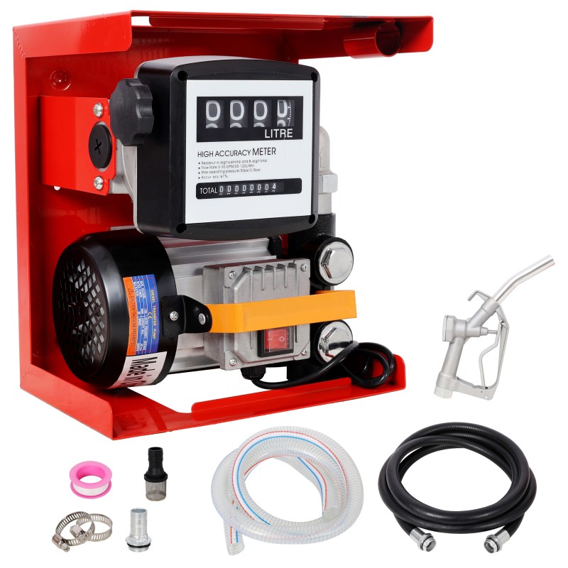 110V Self-Priming Diesel Fuel Transfer Pump Kit with Manual Nozzle, Electric