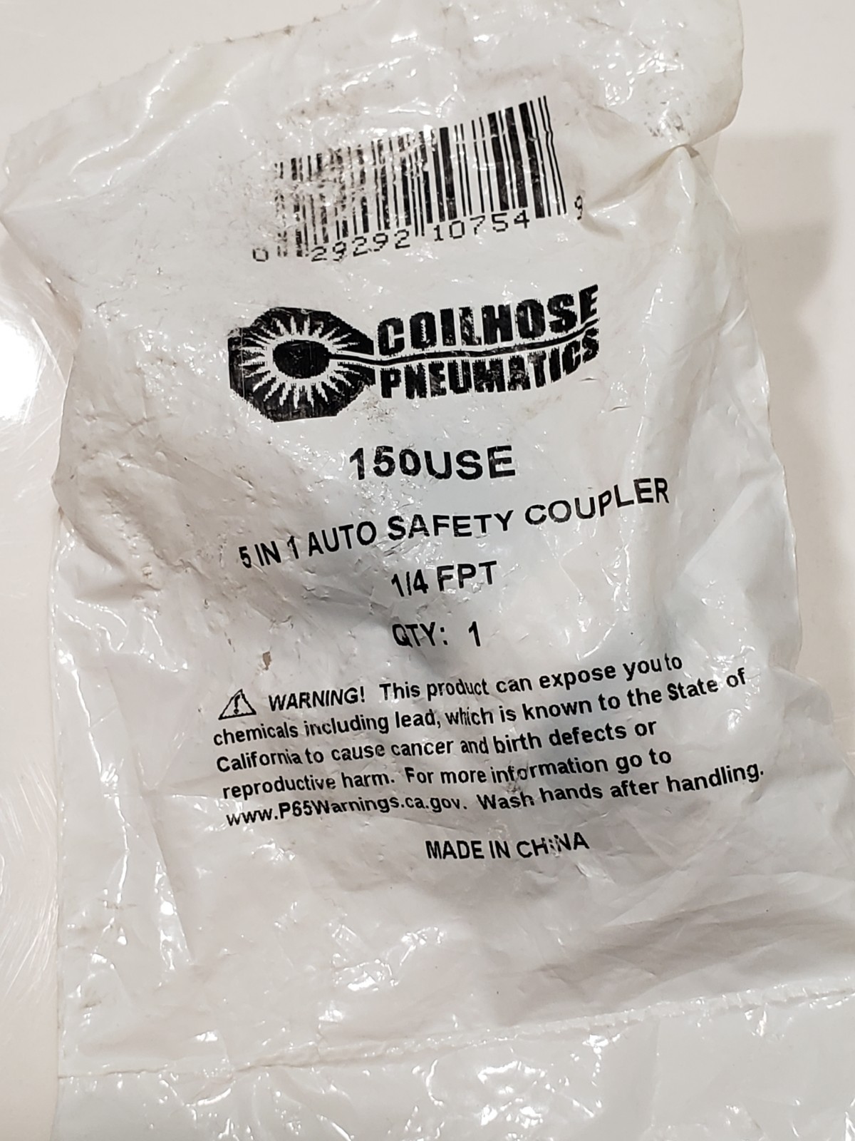 COILHOSE PNEUMATICS 5-IN-1 AUTOMATIC SAFETY EXHAUST COUPLER 1/4″ 150USE
