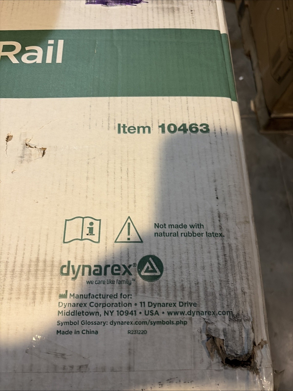 Dynarex Adjustable Full Length Bed Rail Black 10463