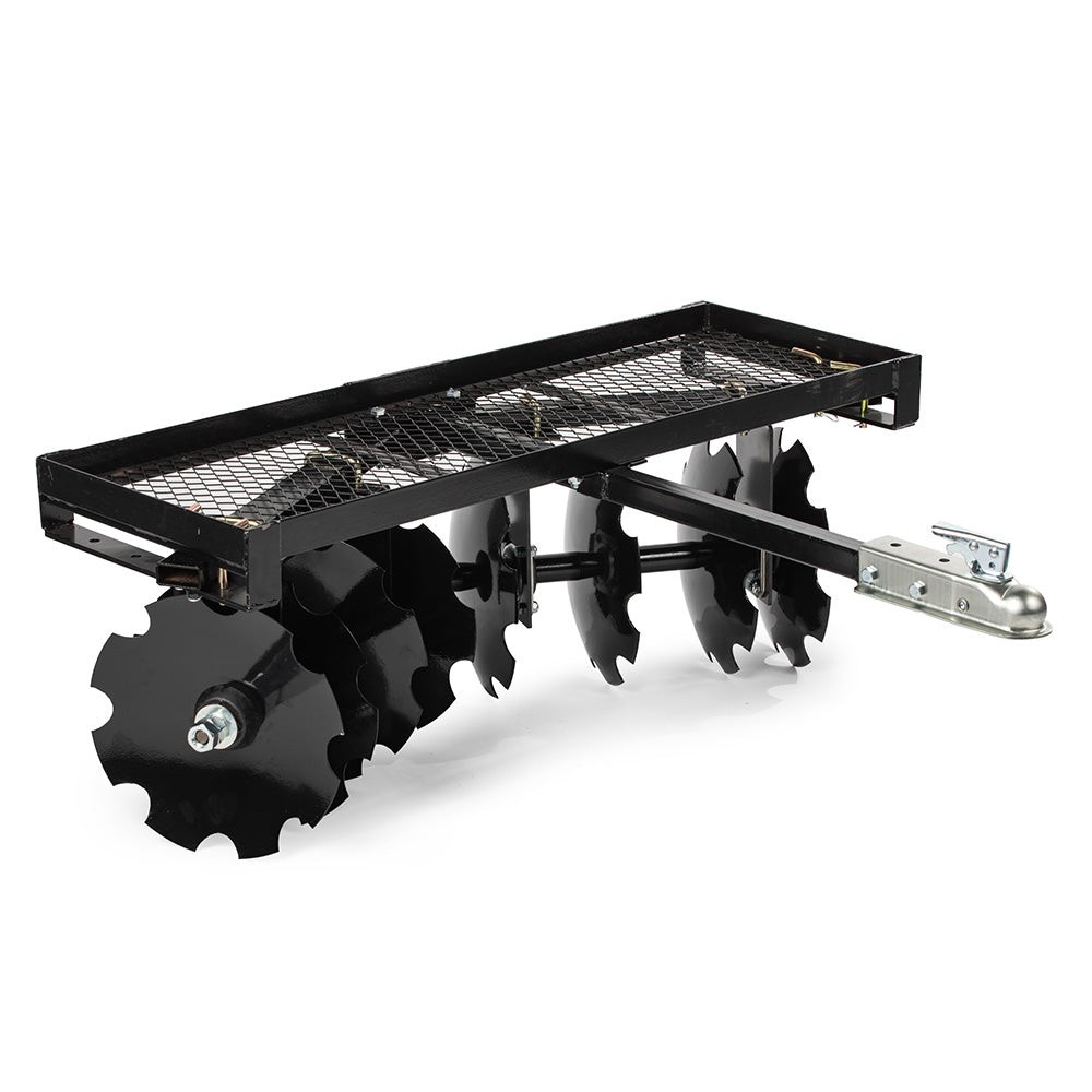 Titan Attachments 4 FT Tow-Behind Notched Disc Harrow Plow Attachment, 2″ Hitch