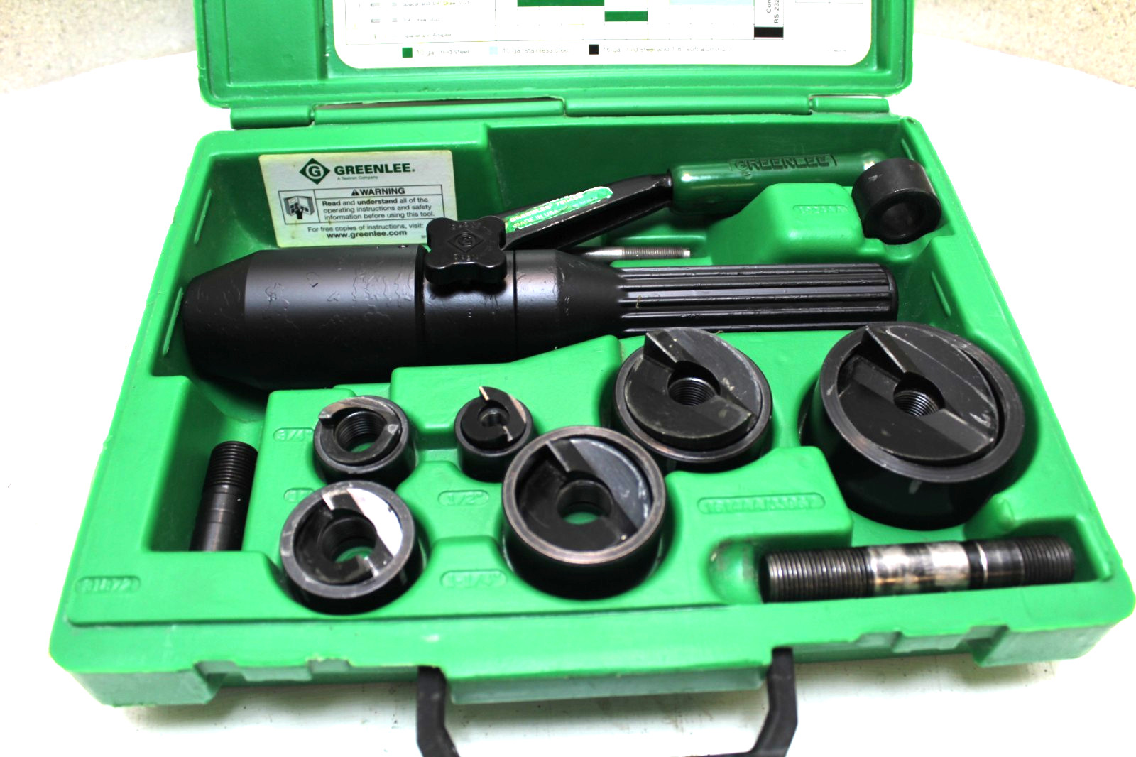 GREENLEE 7906/7806 SB Quick Draw Hydraulic Knockout Set (100% TESTED)