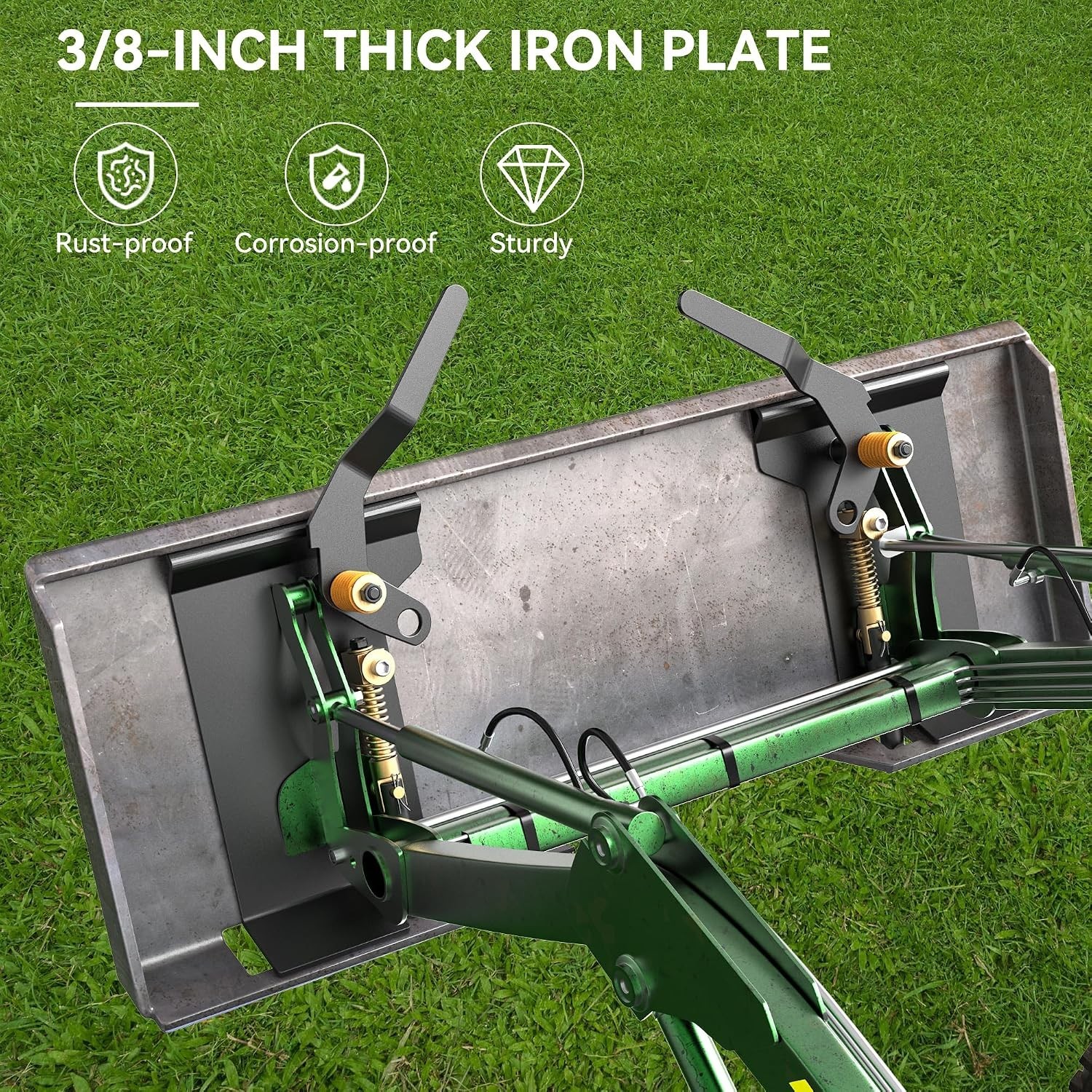 Durable 3/8″ Skid Steer Mounting Plate for Kubota & Bobcat Tractors – Black