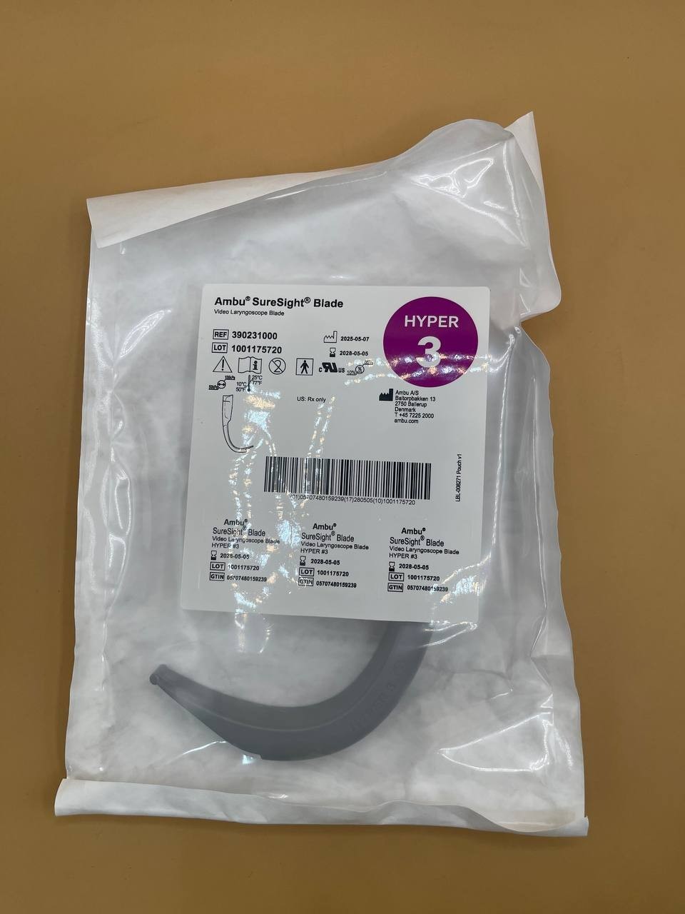 Ambu SureSight Video Laryngoscope Blade HYPER 3 REF 390231000 Box of 10 – MD2