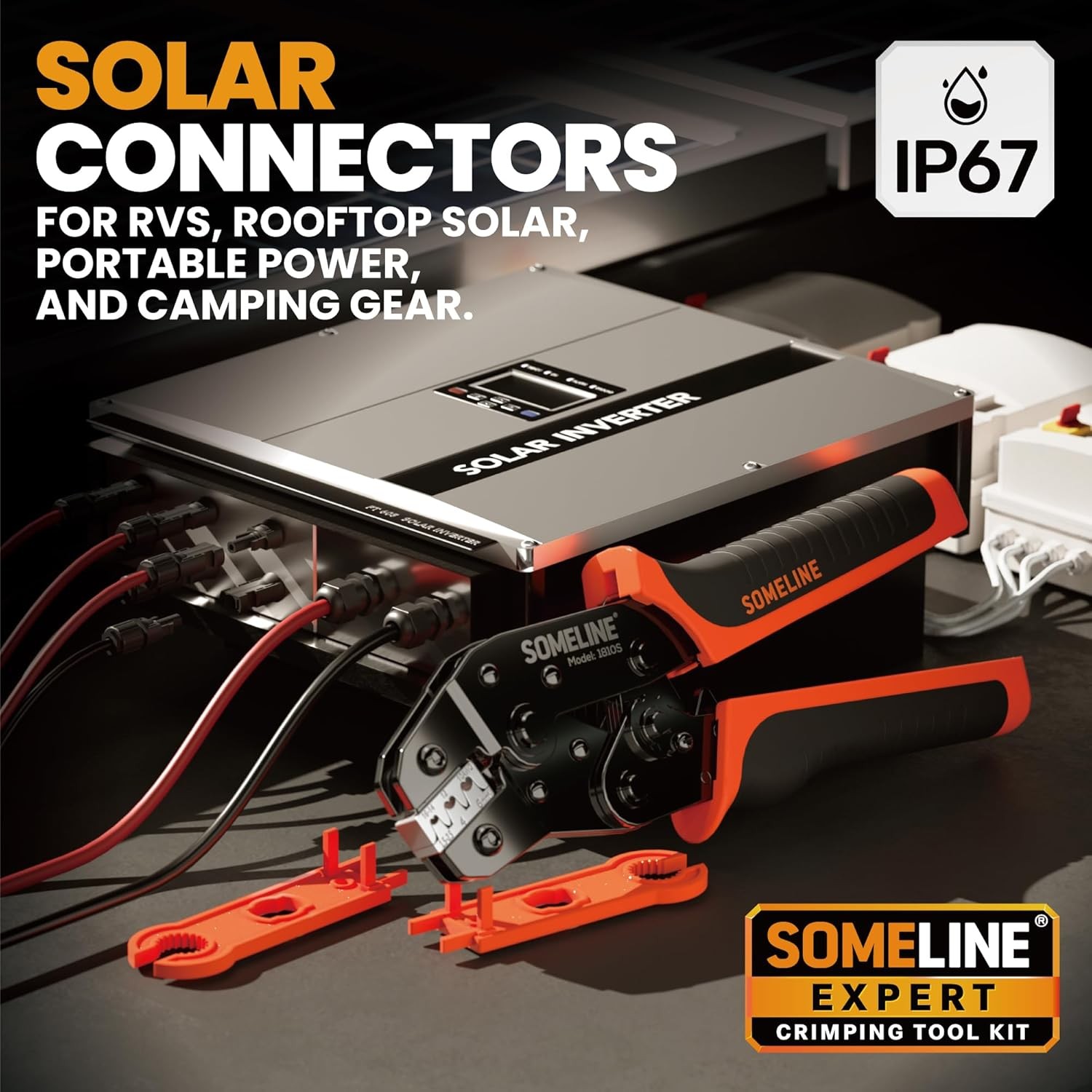Solar Connector Crimping Tool Kit, 14-10 AWG Crimper for Solar Panel Cable Wire