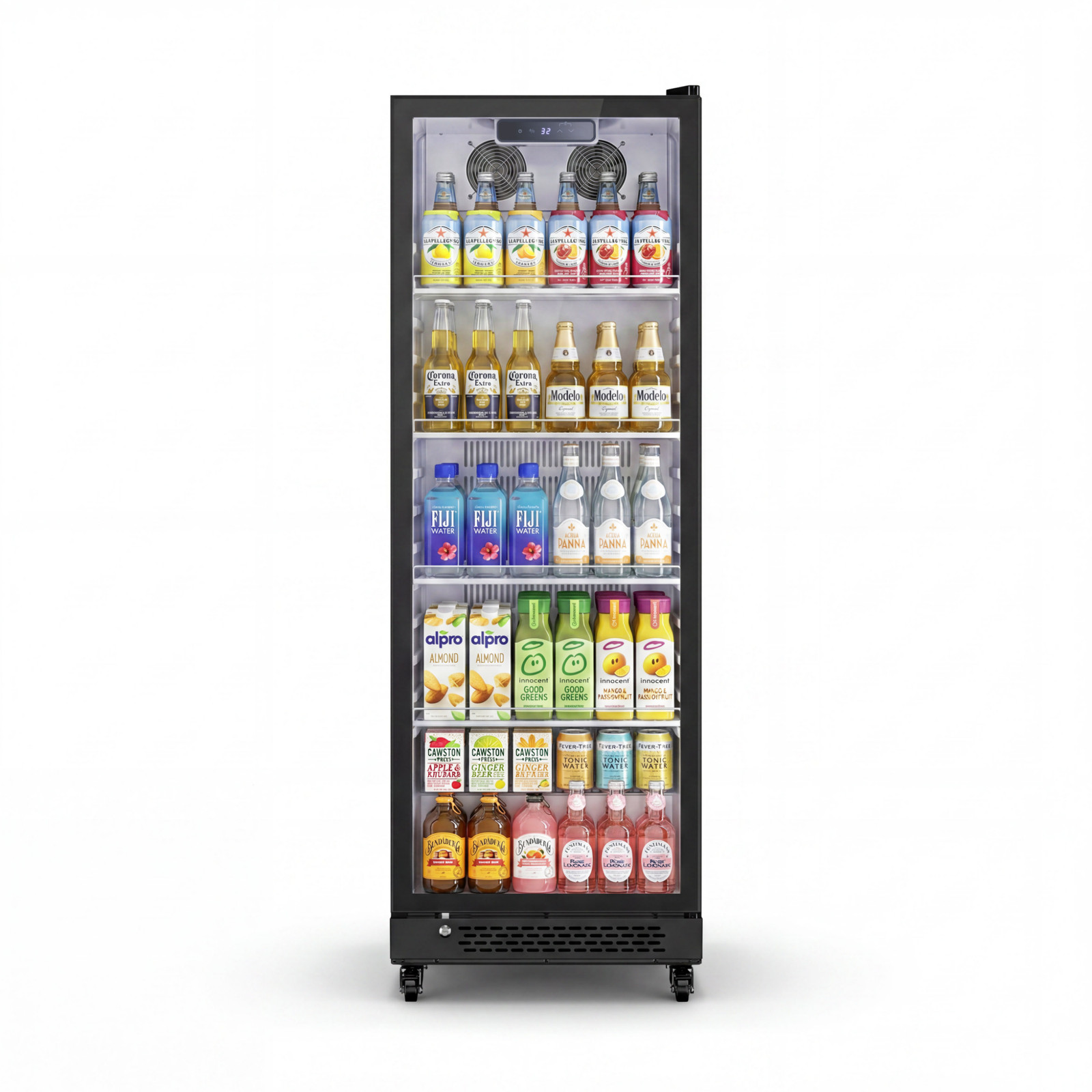 Yeego 10.8 Cu.ft Commercial Fridge 1 Glass Door Merchandiser Refrigerator Black