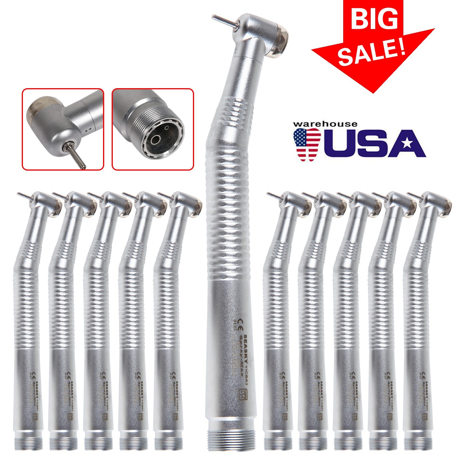 10 x Seasky Dental NSK Style High Speed Air Turbine Handpiece 2 holes borden