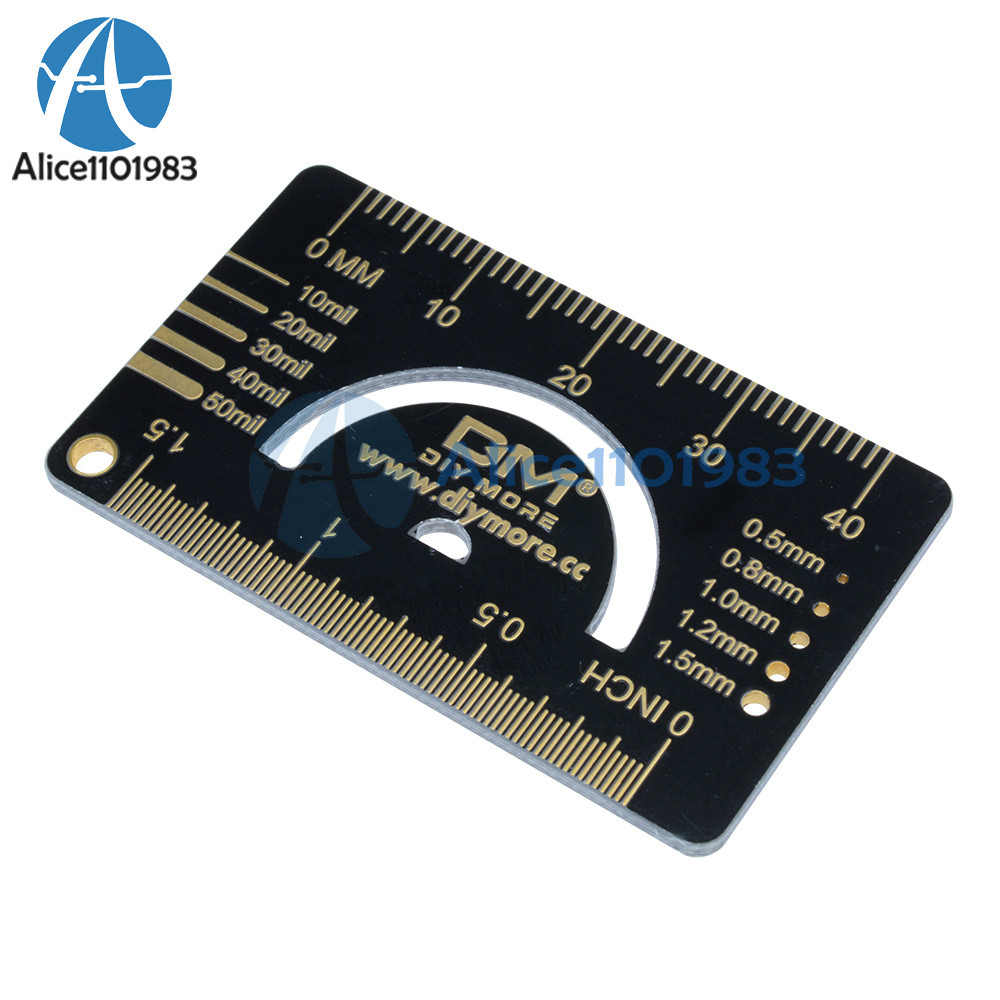 4CM Multifunctional FR4 PCB Ruler Measuring Tool Angle Measure Meter + Keychain