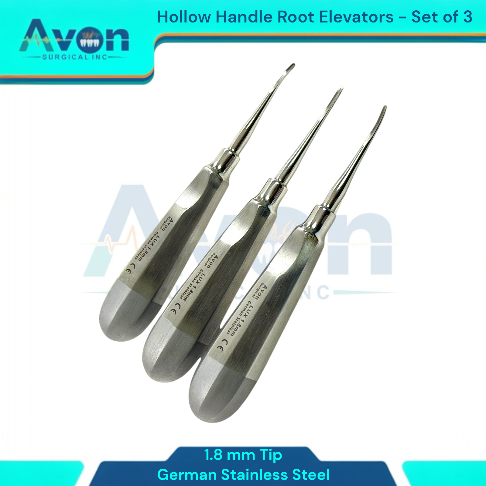 Feline Tooth Extractions 1.8mm Luxating Root Extracting Elevators – 4 Pack