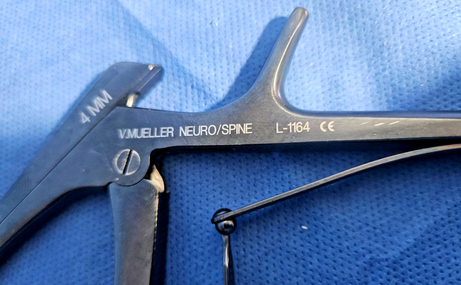 V.Mueller 4mm Kerrison Rongeur, L-1184, 40 degree Up With Bone Ejector